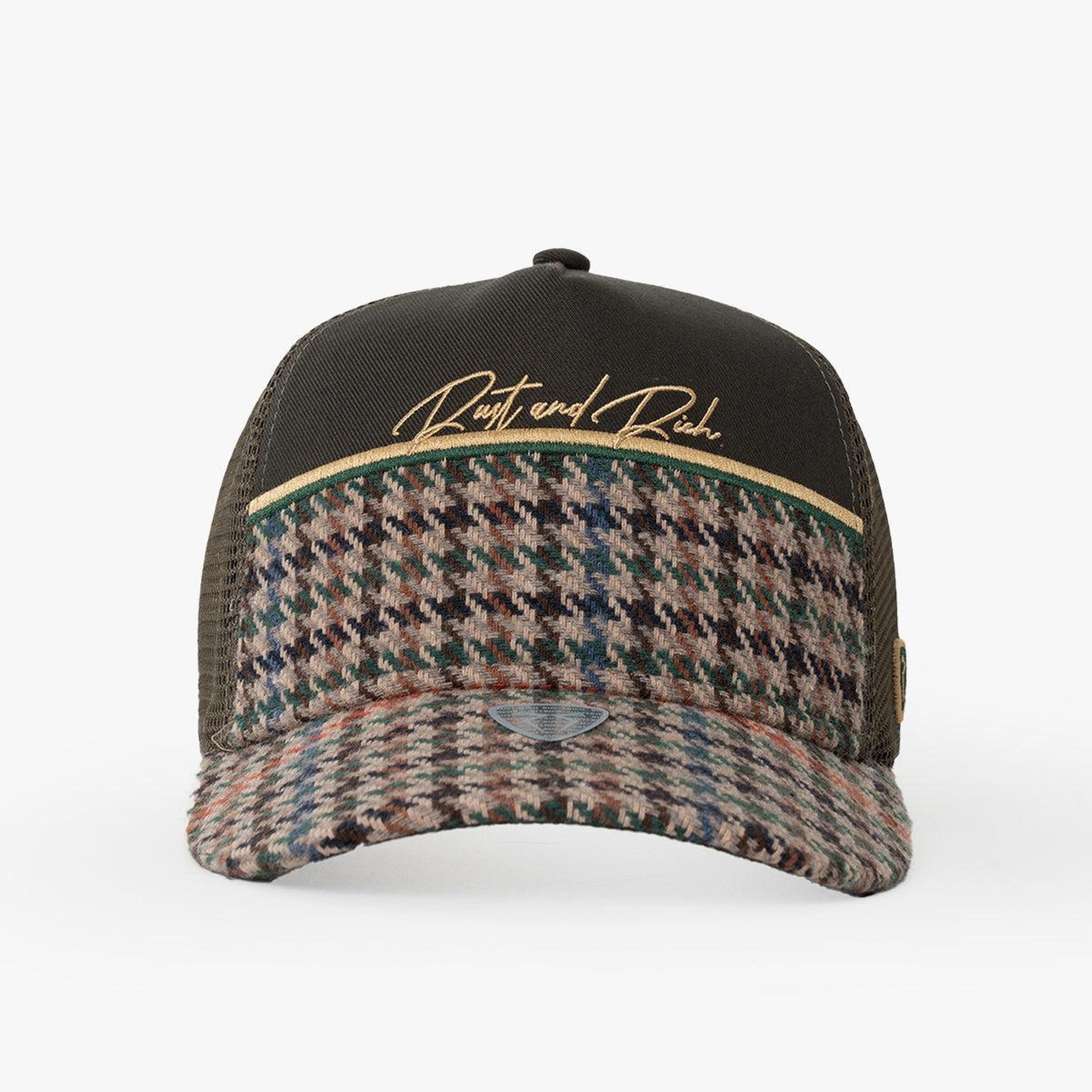 RustandRich - Trucker Hat-Curved Visor-Premium Collection-Royalty - Kadın Erkek - Haki