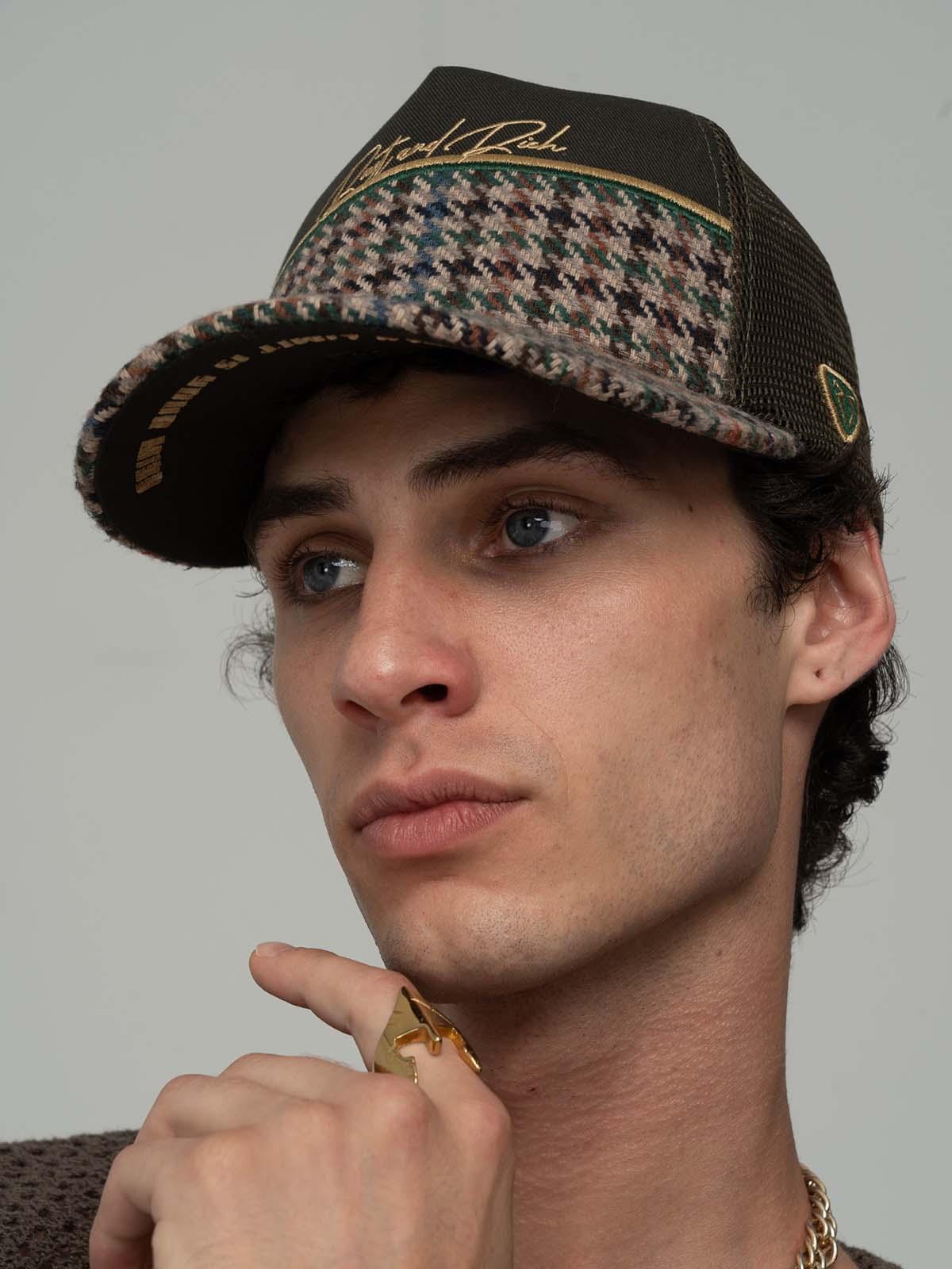 RustandRich - Trucker Hat-Curved Visor-Premium Collection-Royalty - Kadın Erkek - Haki