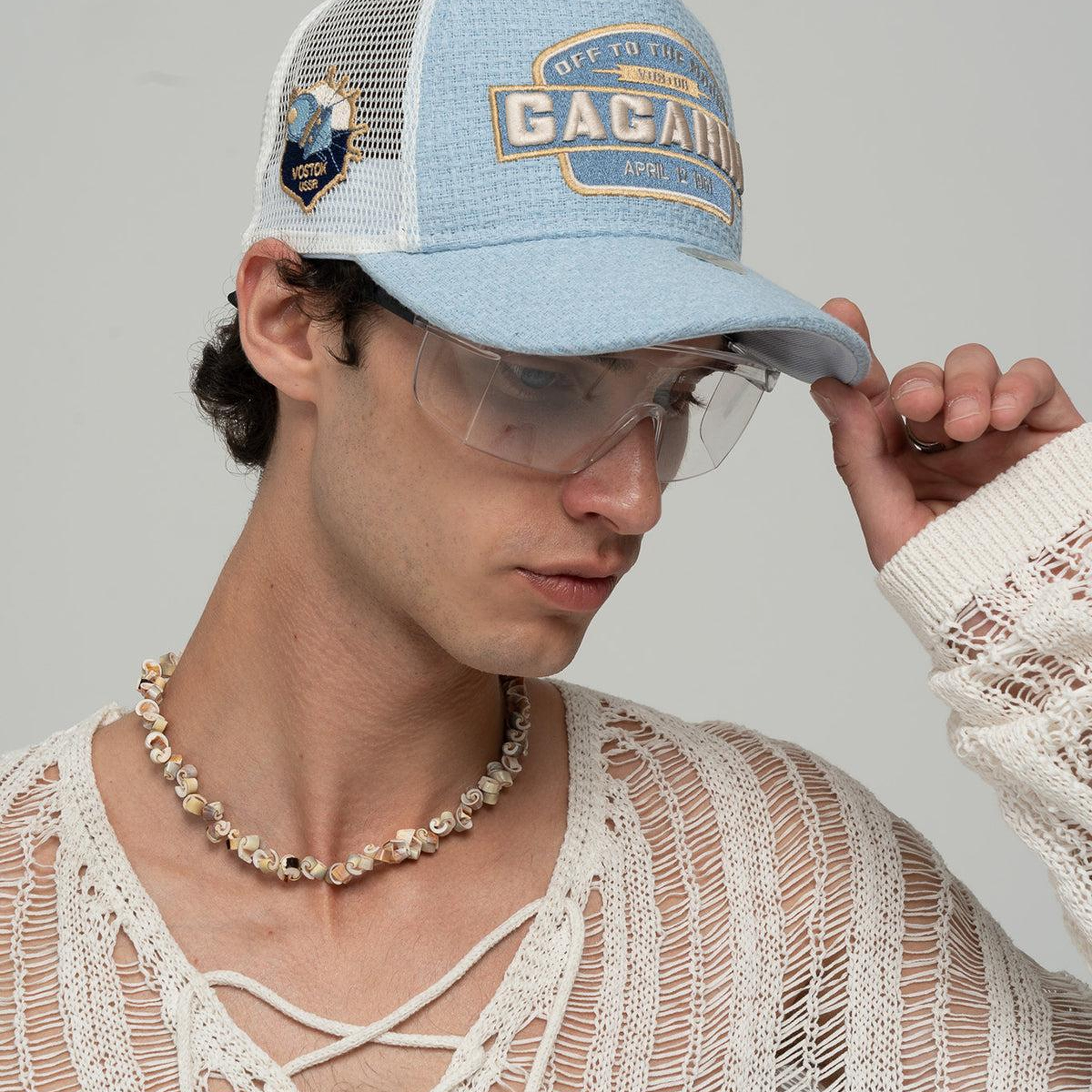 RustandRich - Trucker Hat-Curved Visor-Urban Collection-Gagarin - Kadın Erkek - Mavi