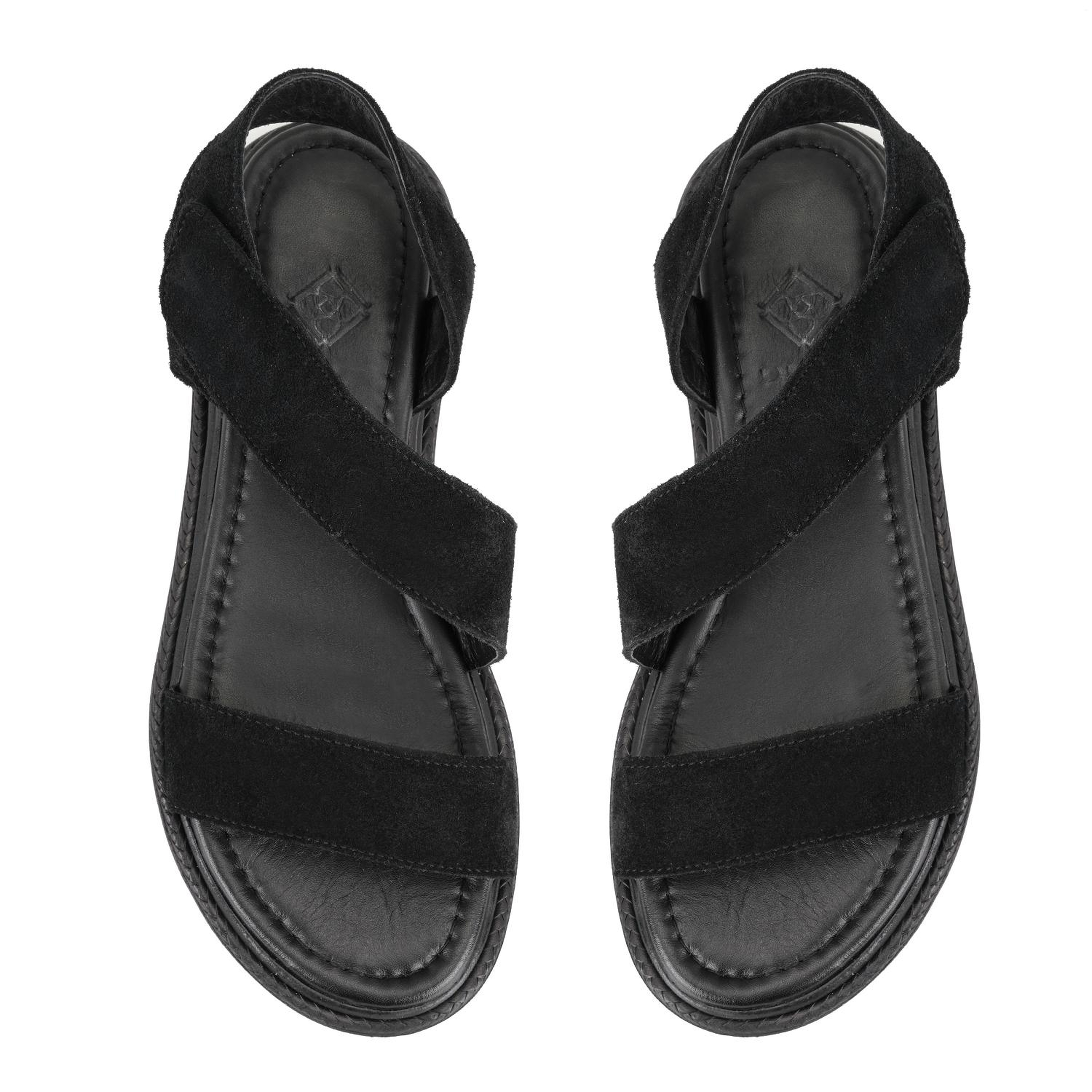 Carlene Siyah Kadın Süet Deri Sandalet