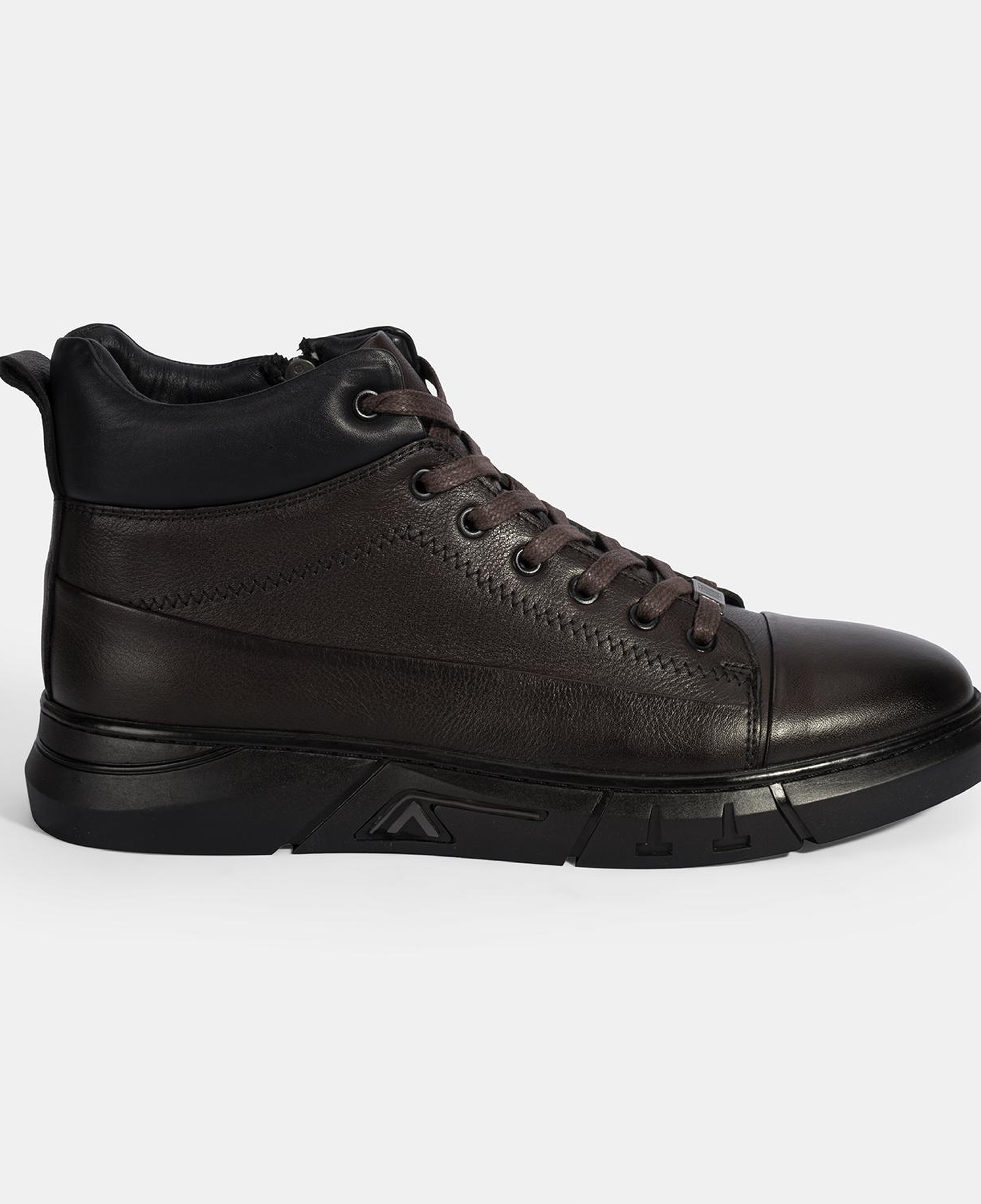 Erkek Kahve Bağcıklı Deri Bot