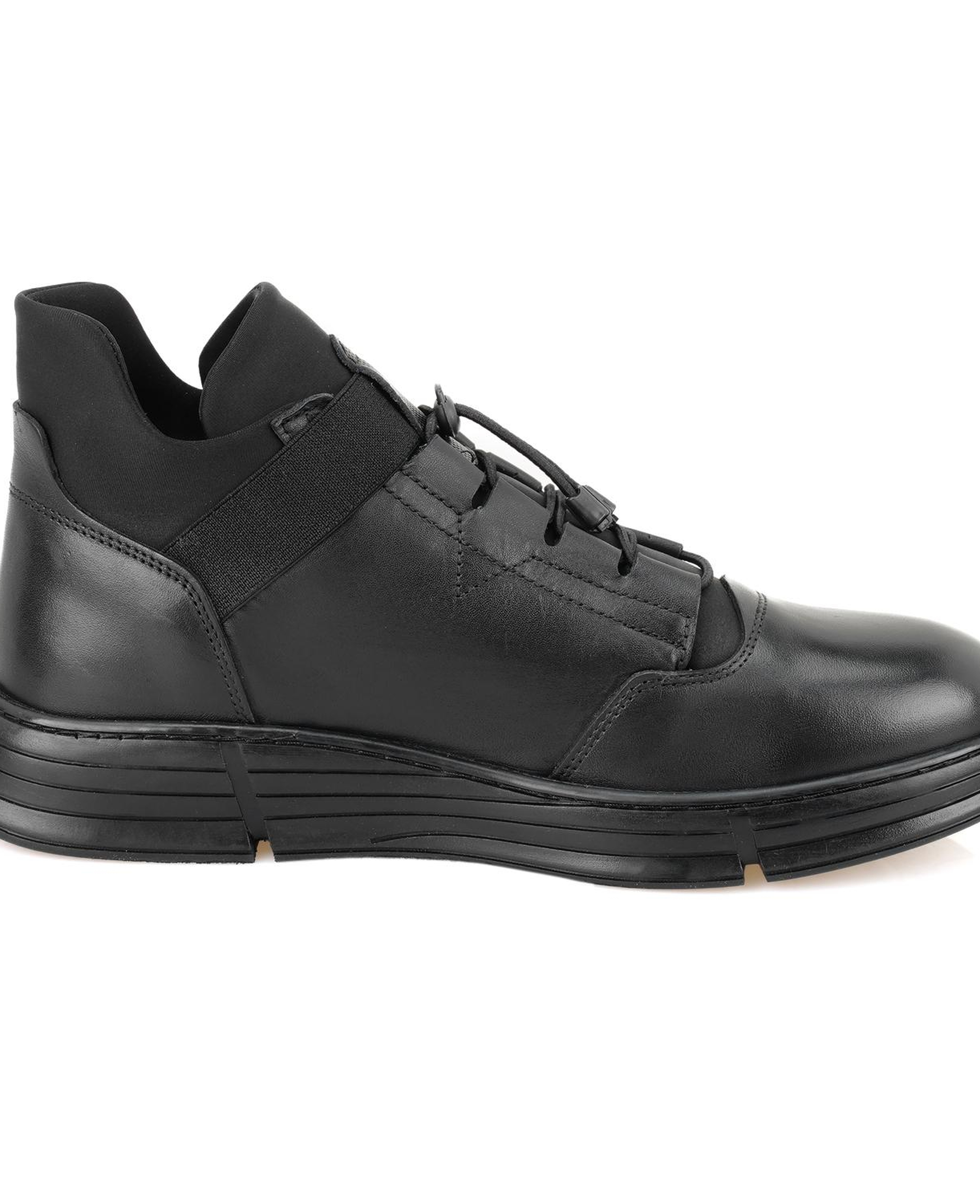 Pavel Siyah Erkek Bağcıklı Deri Bot