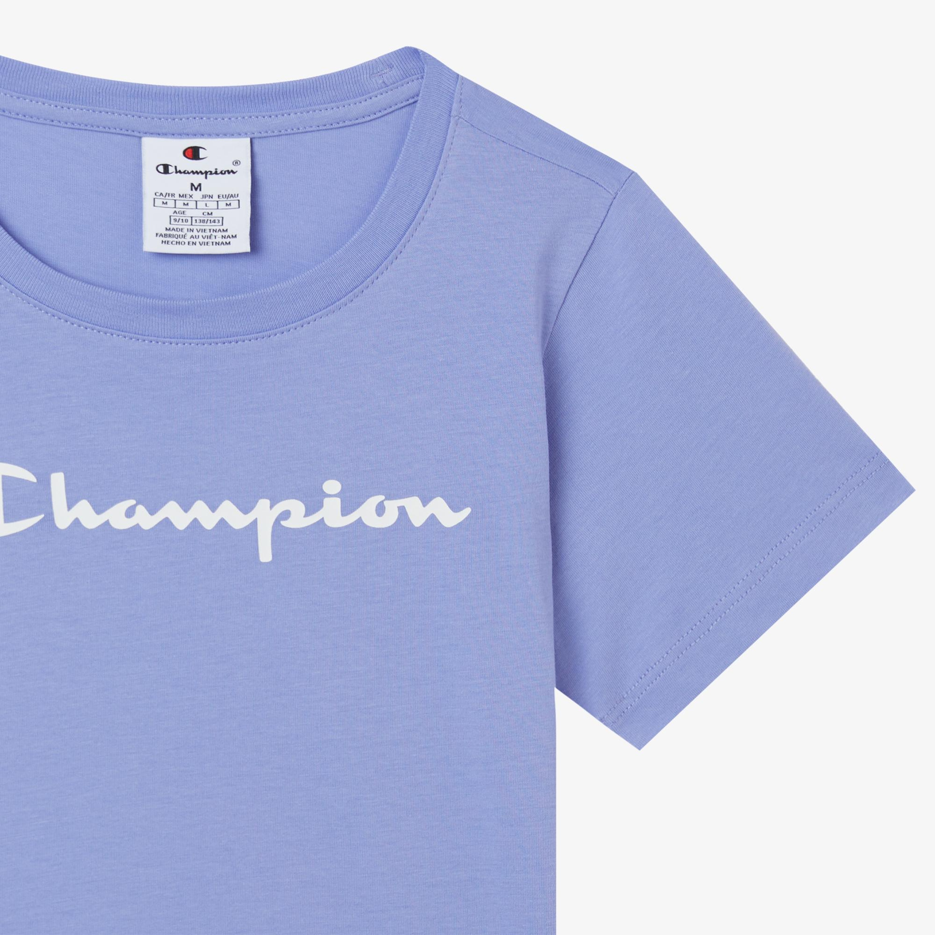 Champion Crewneck SS Çocuk Mor T-Shirt