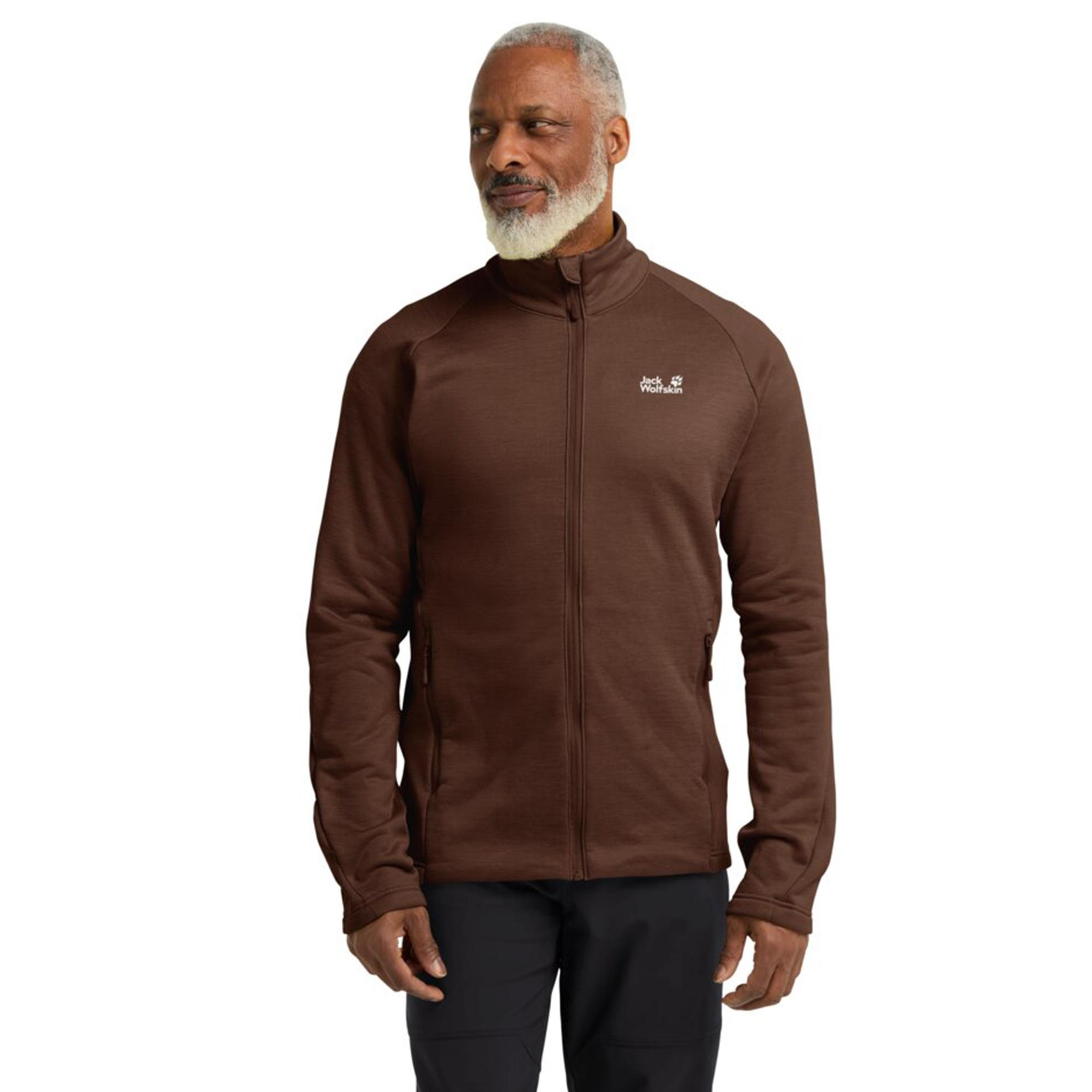 Jack Wolfskin Peak District Full Zipped Erkek kahverengi Ceket