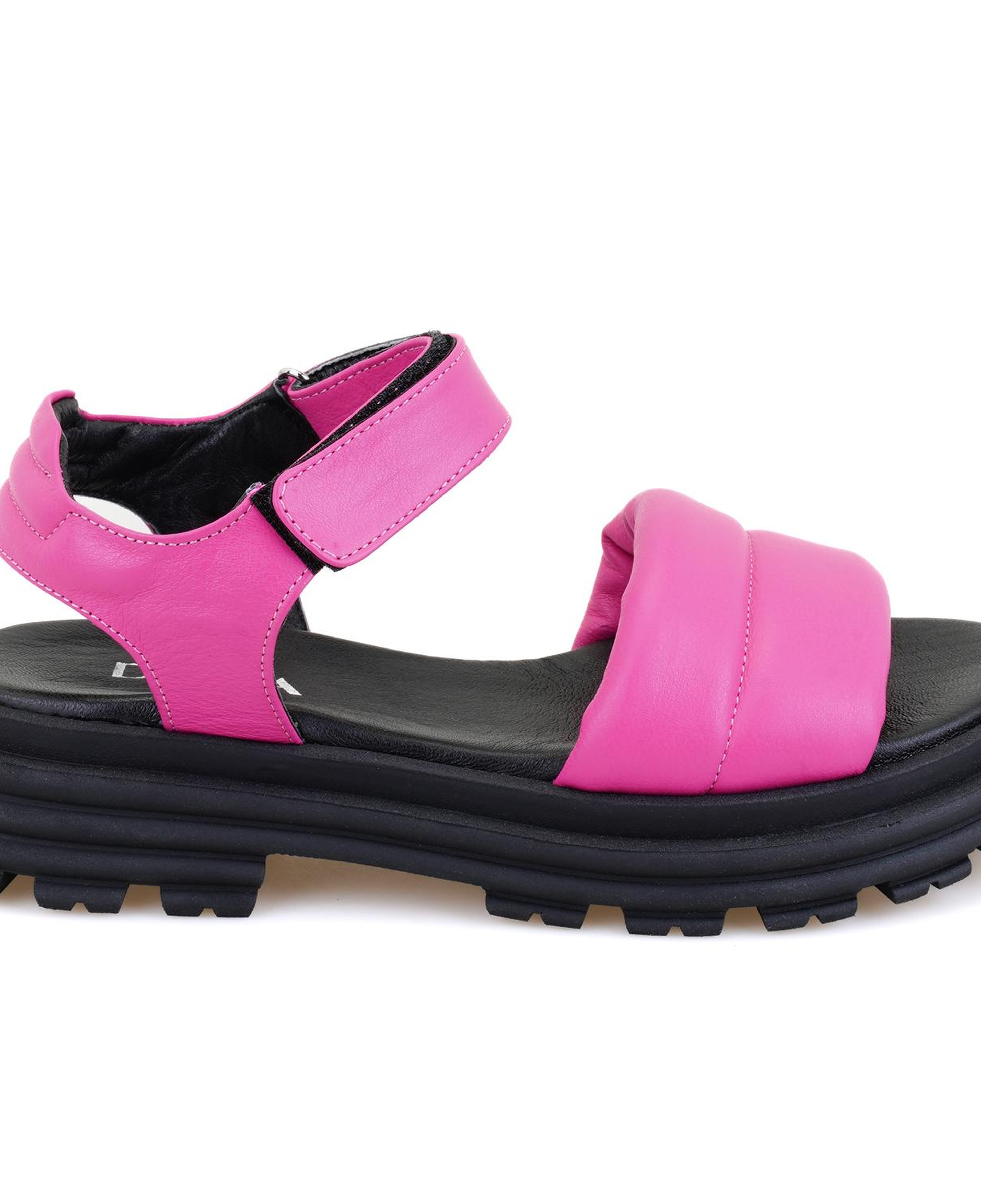 Kadın Pembe Dolgu Tabanlı Deri Sandalet