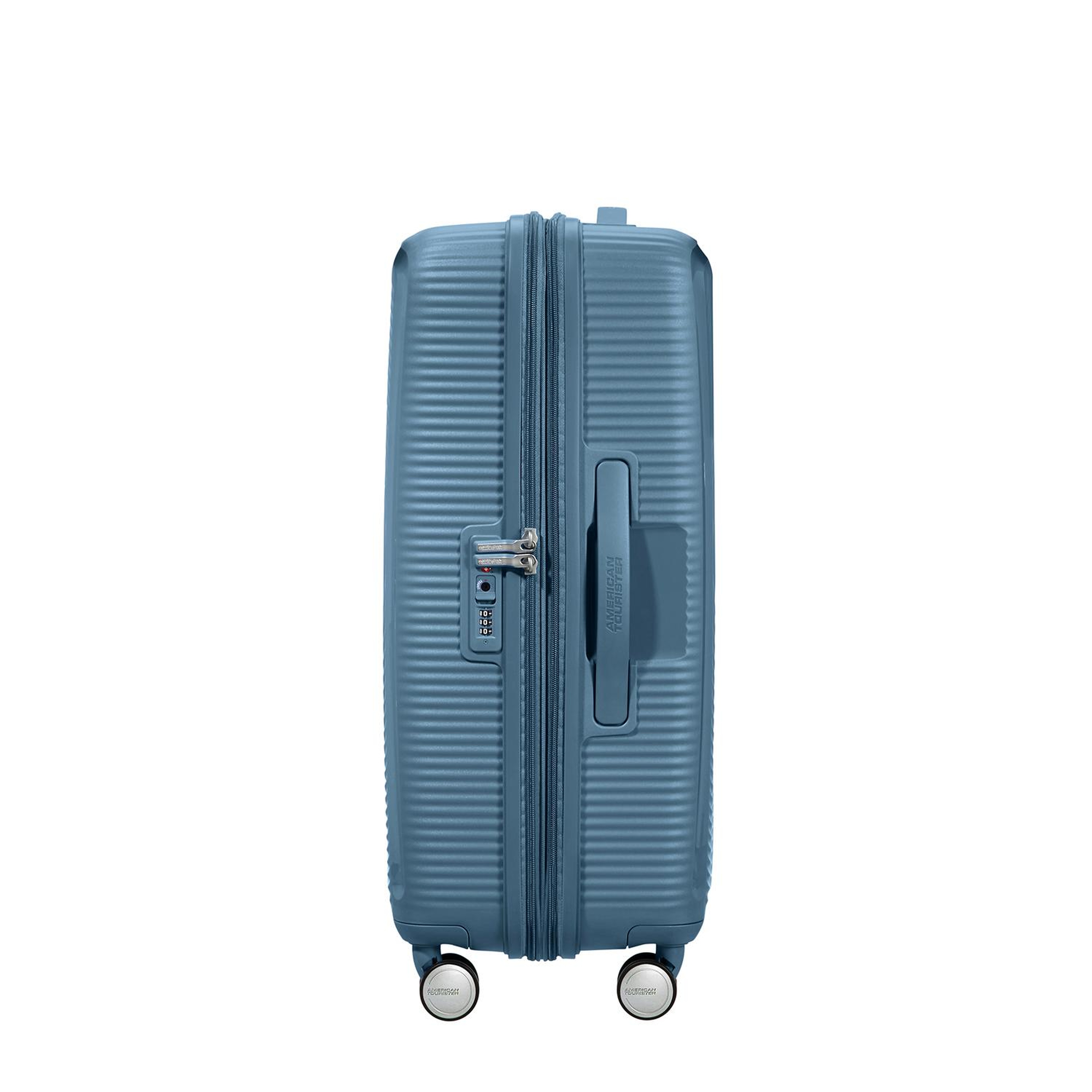 American Tourister Mavi Soundbox - Körüklü 67 cm Orta Boy Sert Valiz