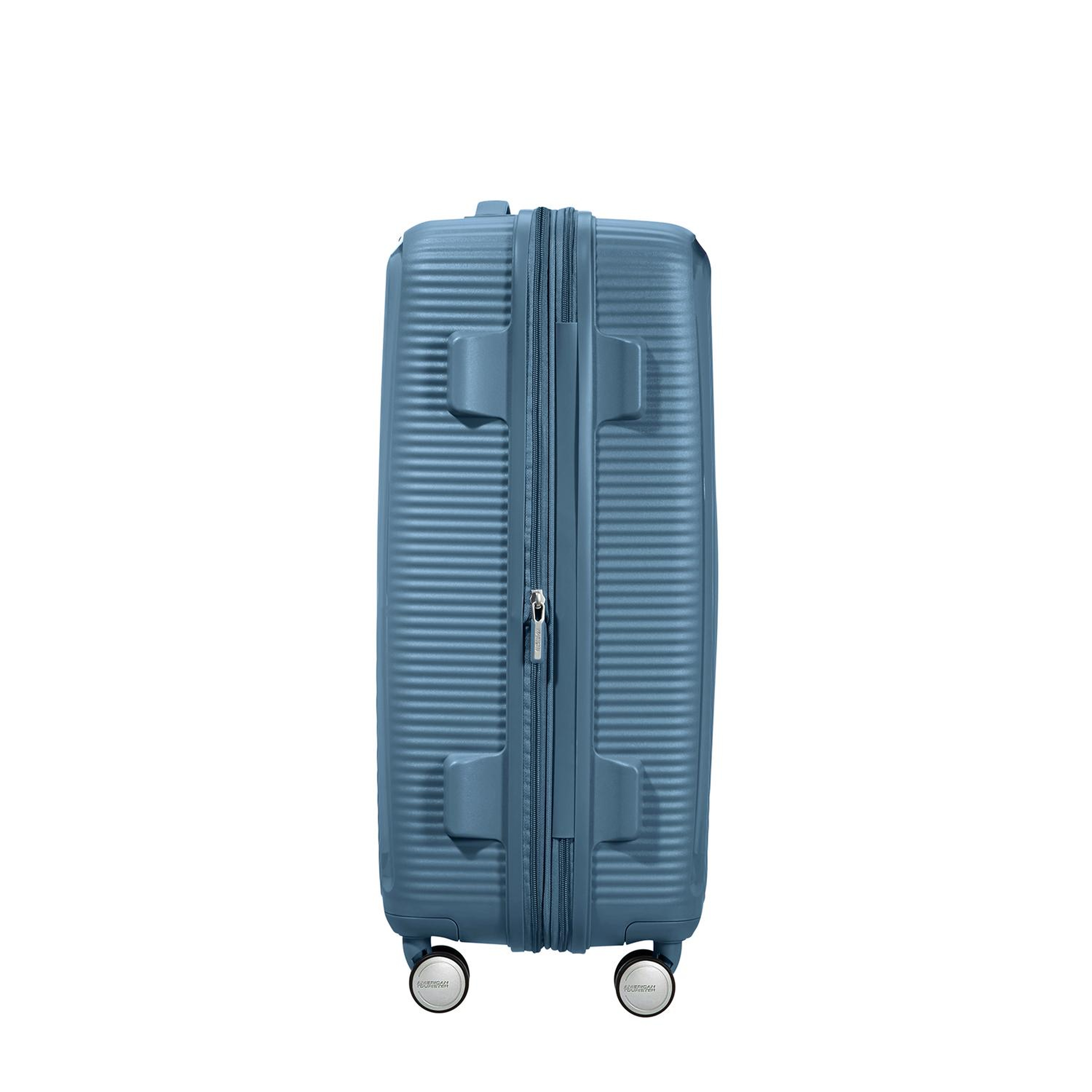 American Tourister Mavi Soundbox - Körüklü 67 cm Orta Boy Sert Valiz
