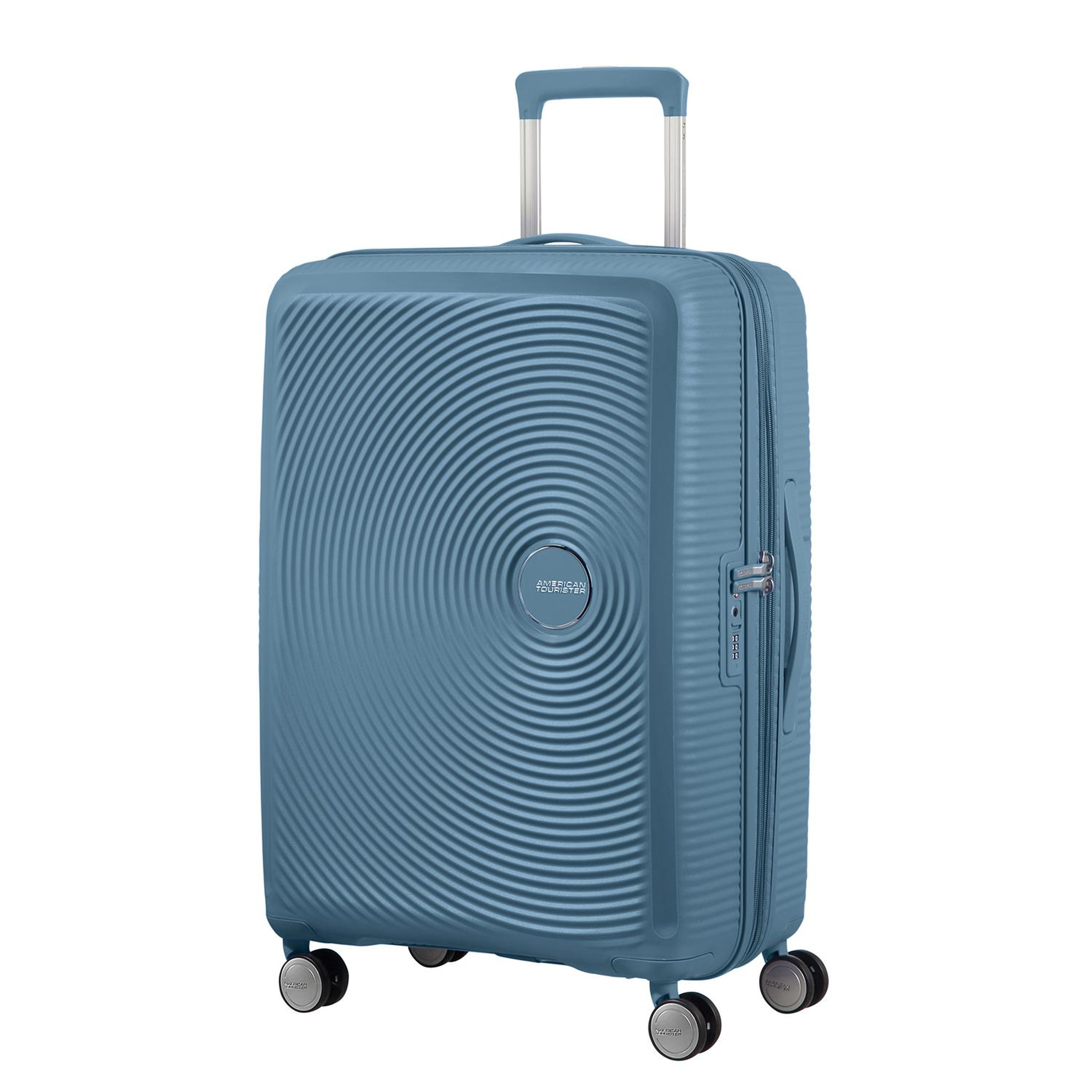 American Tourister Mavi Soundbox - Körüklü 67 cm Orta Boy Sert Valiz
