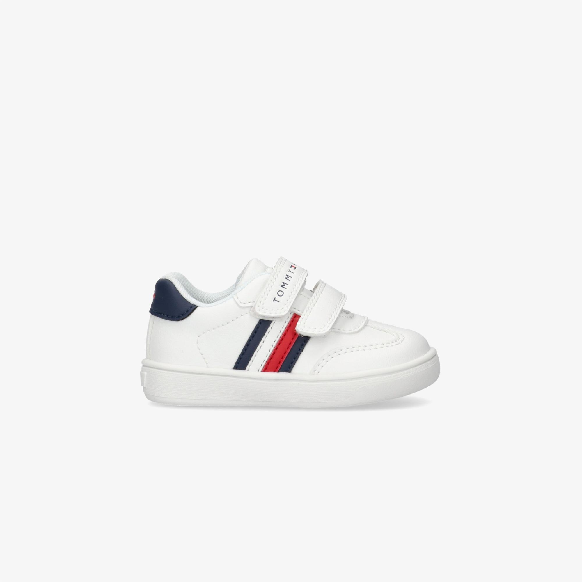 Tommy Hilfiger Flag and Hook Loop Bebek Beyaz Spor Ayakkabı