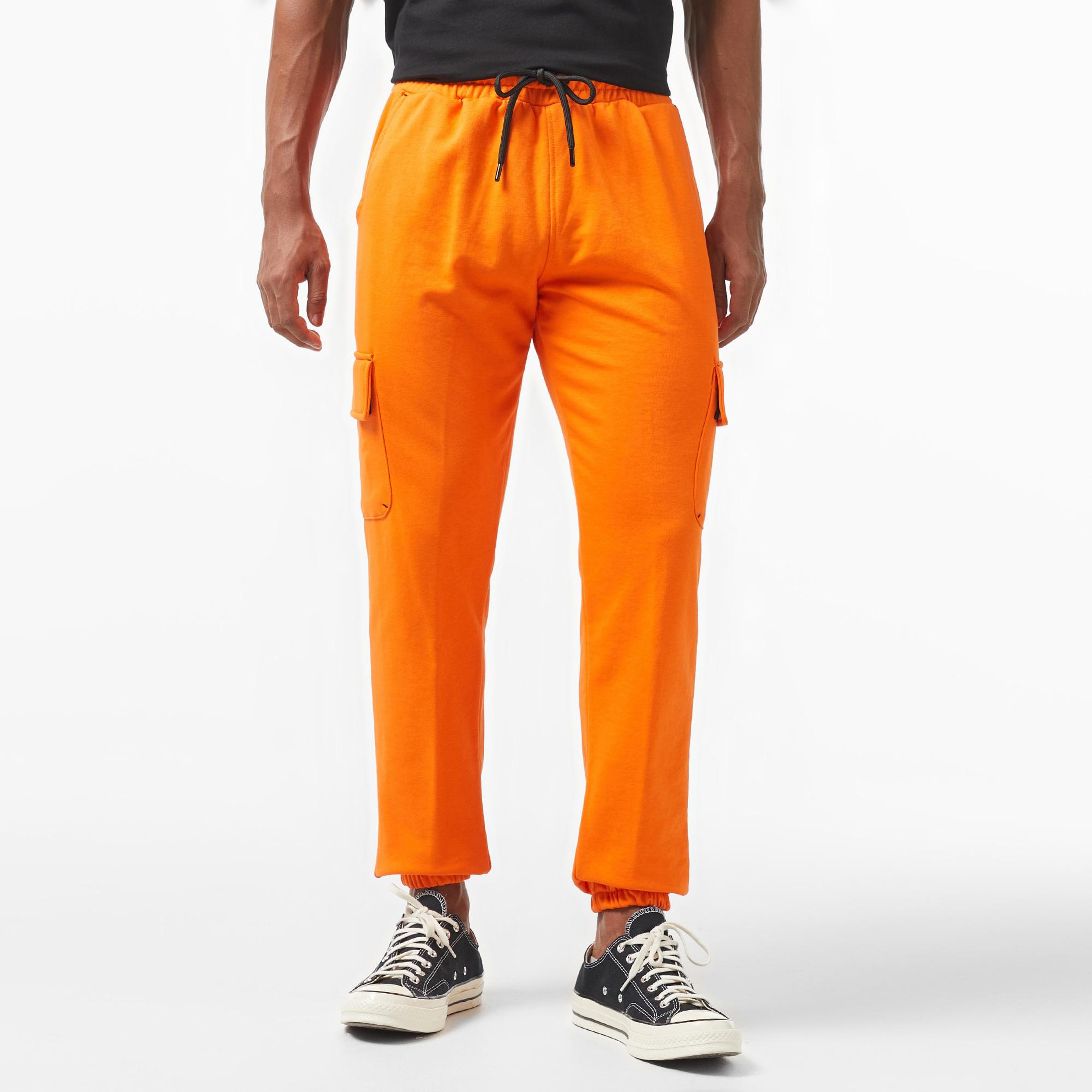 Tactical Wolves Kapakli Cepli Jogger Erkek Turuncu Eşofman Altı