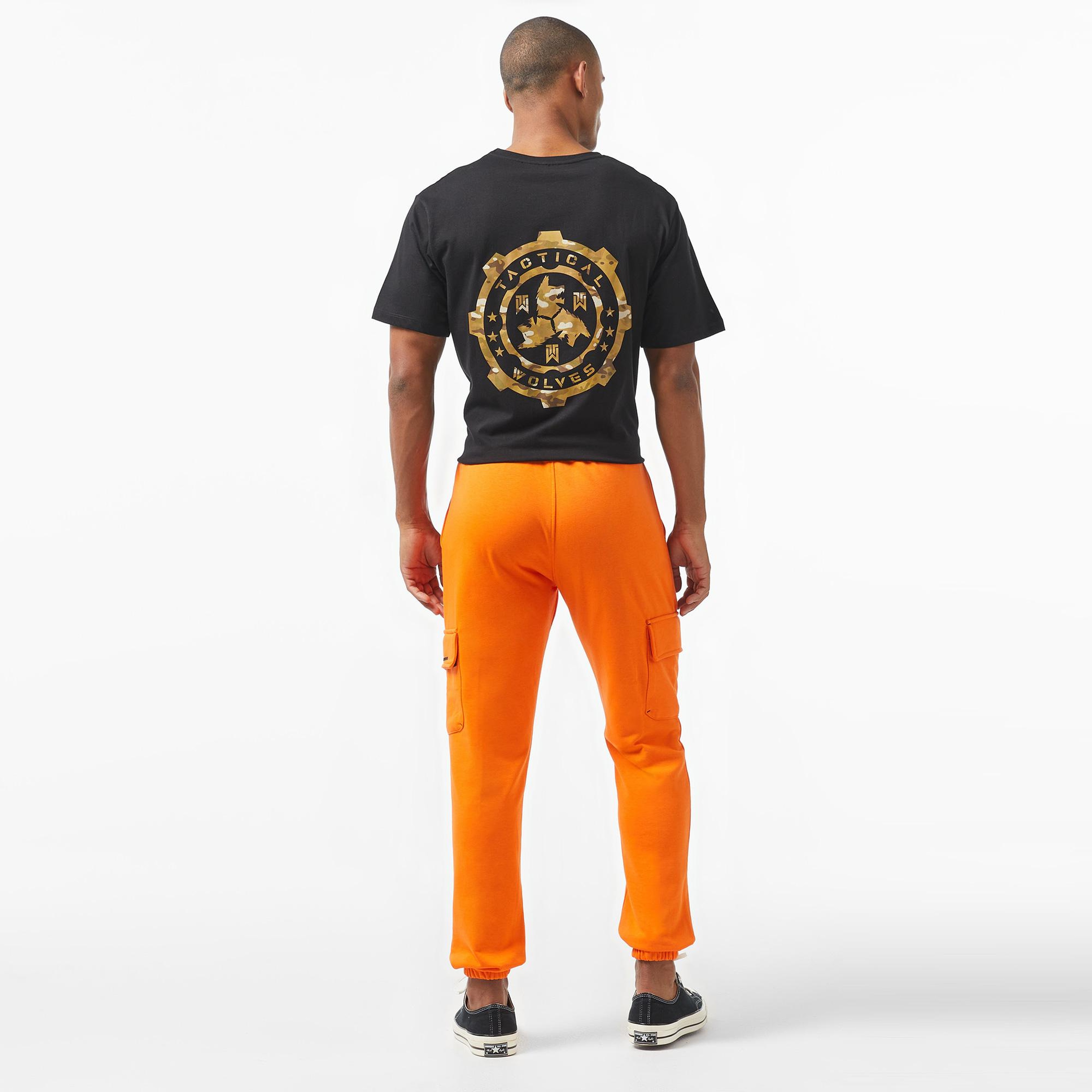 Tactical Wolves Kapakli Cepli Jogger Erkek Turuncu Eşofman Altı