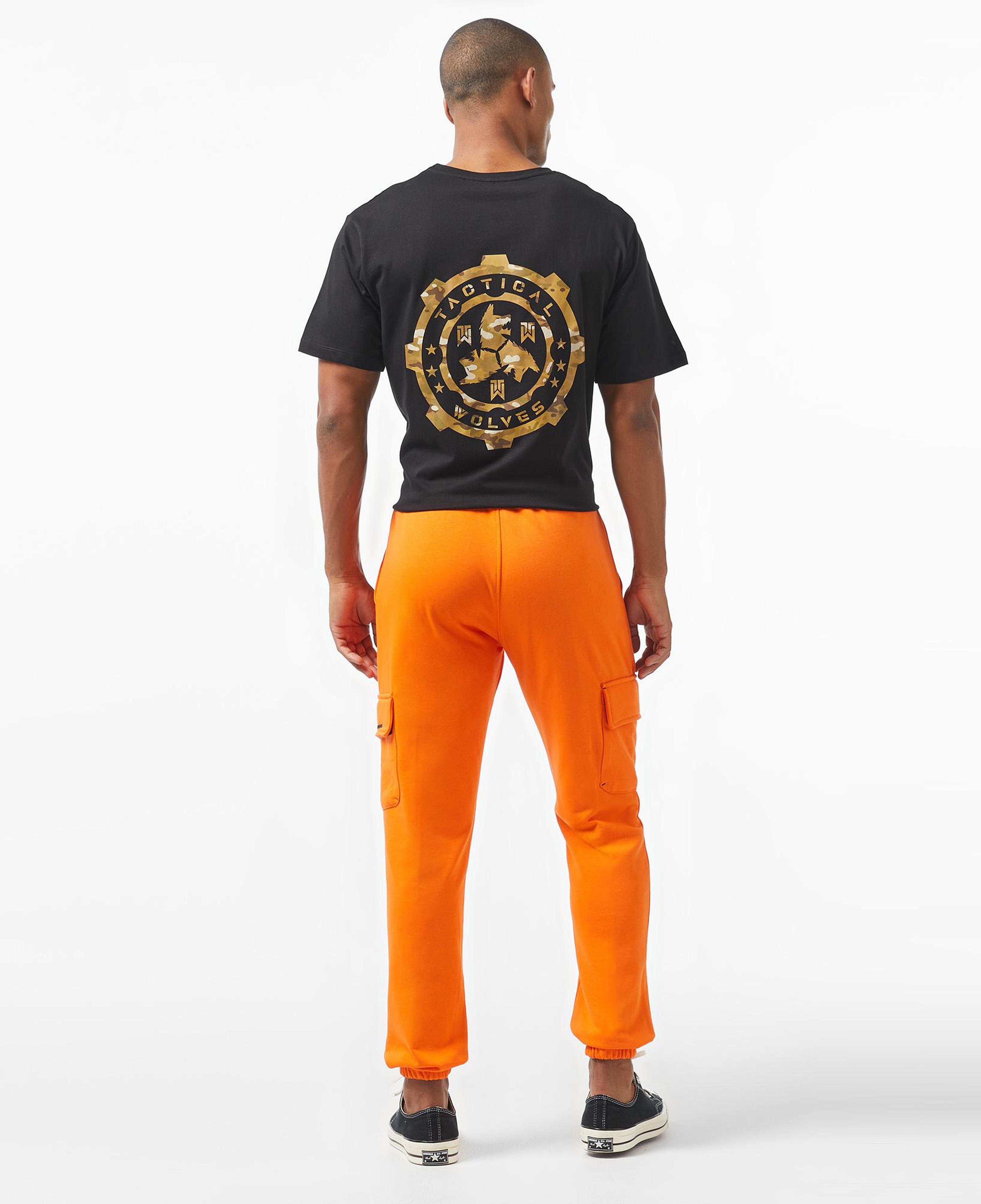 Tactical Wolves Kapakli Cepli Jogger Erkek Turuncu Eşofman Altı