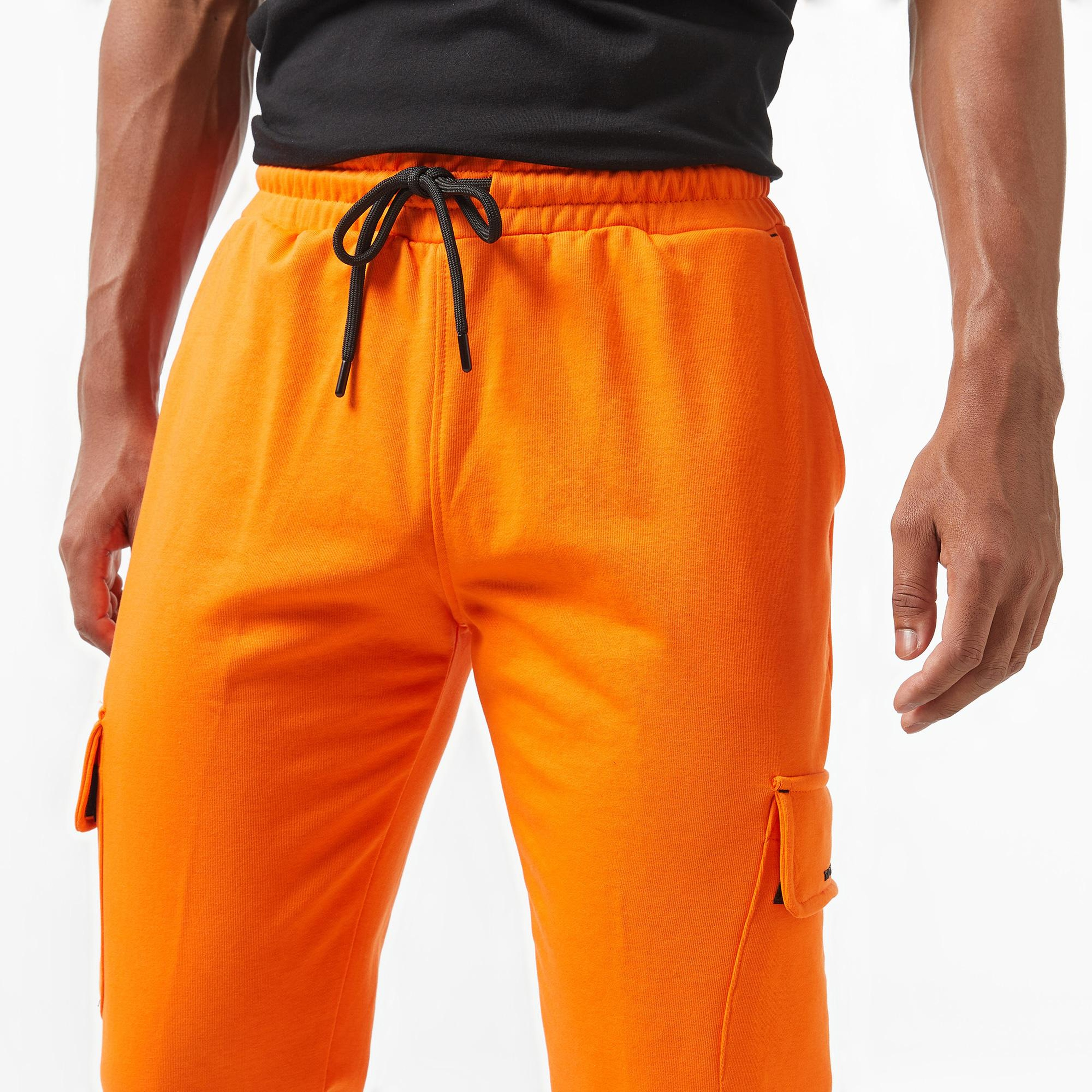 Tactical Wolves Kapakli Cepli Jogger Erkek Turuncu Eşofman Altı