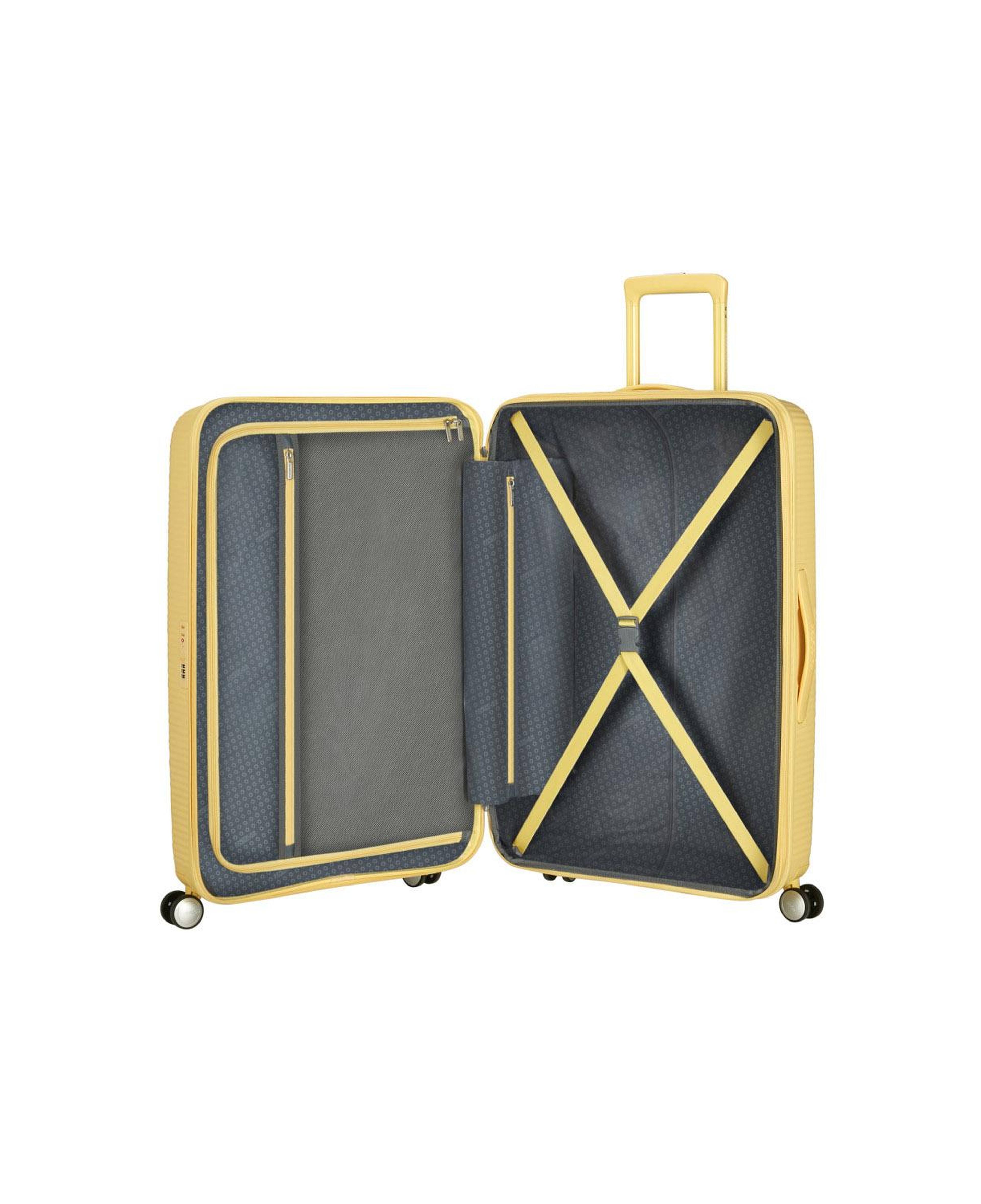 American Tourister Sarı Soundbox - Körüklü 77 cm Büyük Sert Valiz