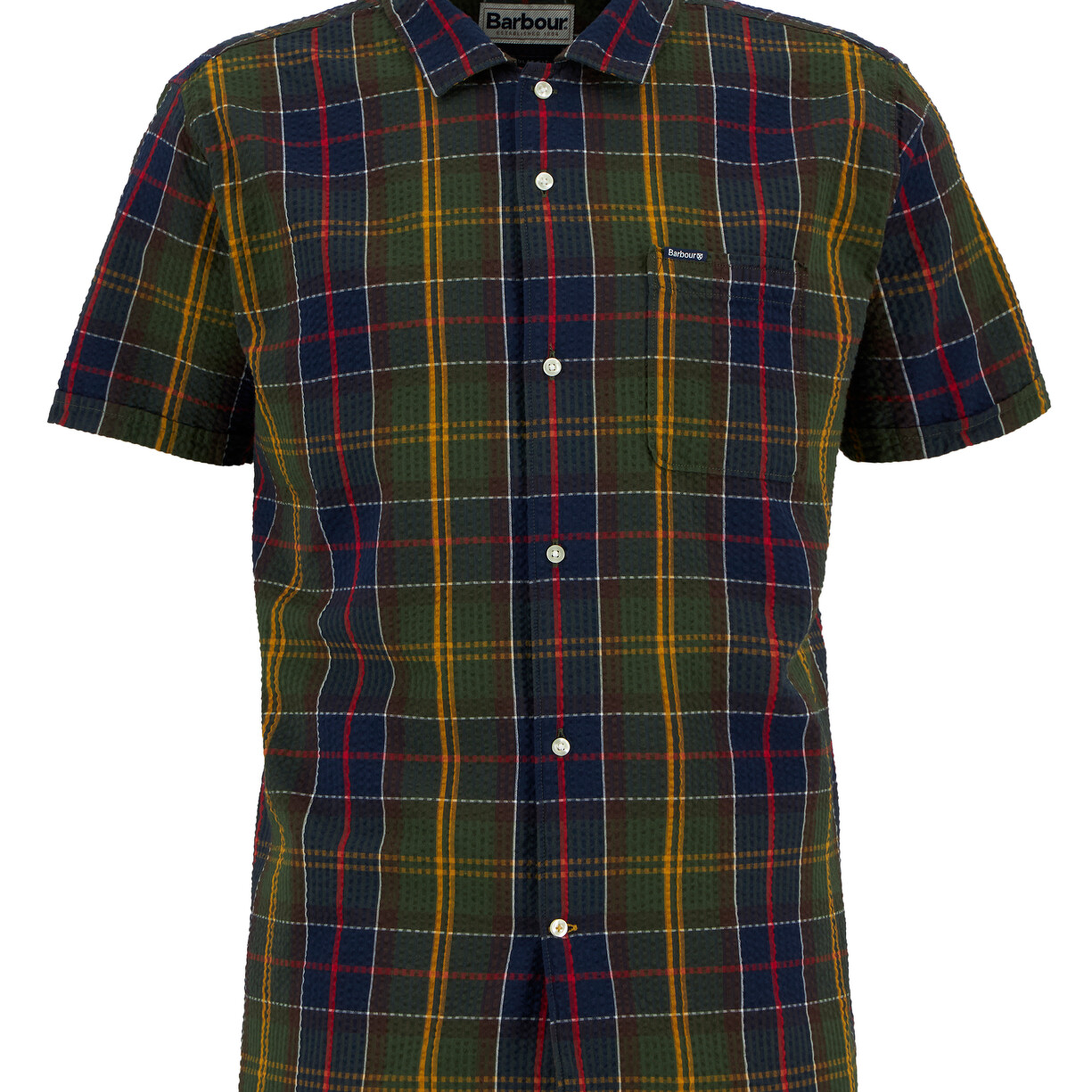 Barbour Clyde Seersucker Tartan Summer Fit Gömlek
