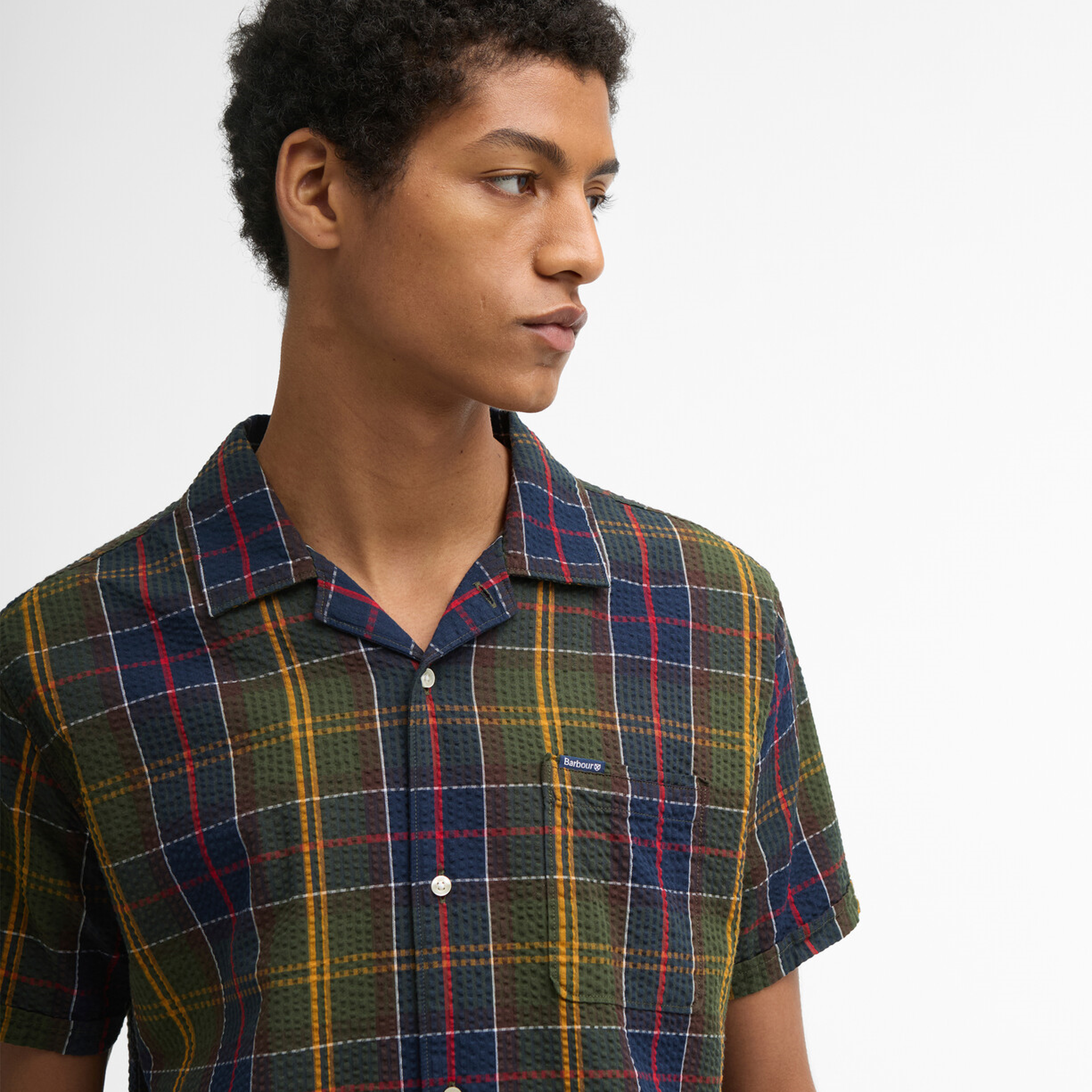 Barbour Clyde Seersucker Tartan Summer Fit Gömlek