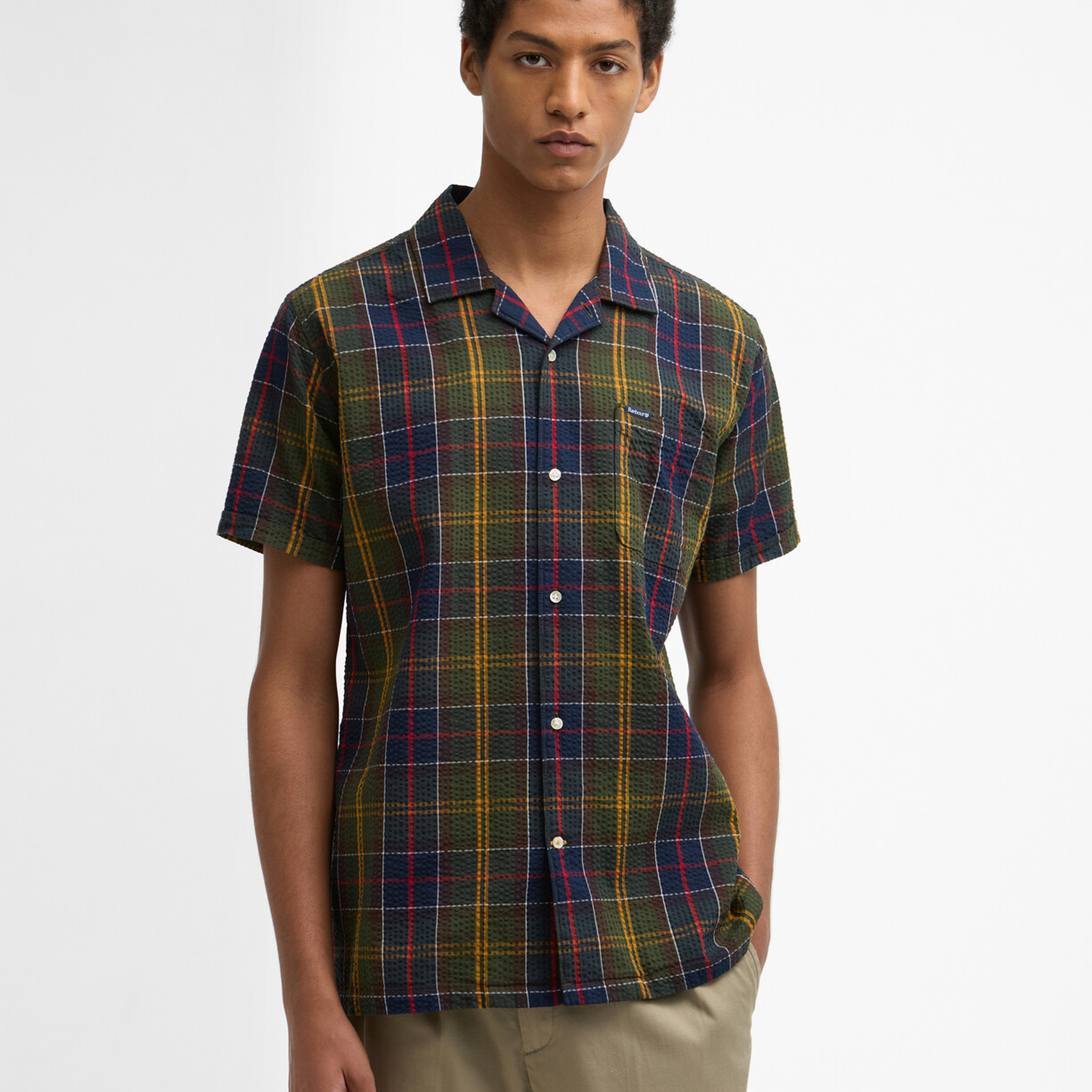 Barbour Clyde Seersucker Tartan Summer Fit Gömlek