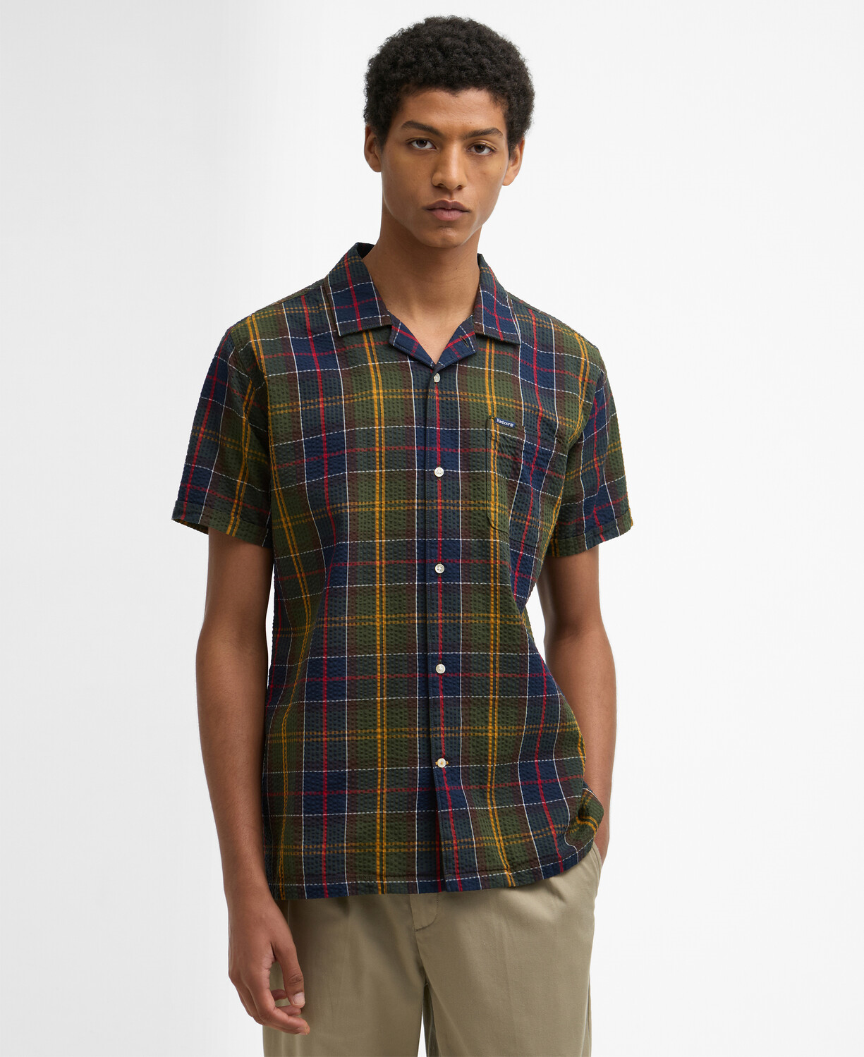 Barbour Clyde Seersucker Tartan Summer Fit Gömlek