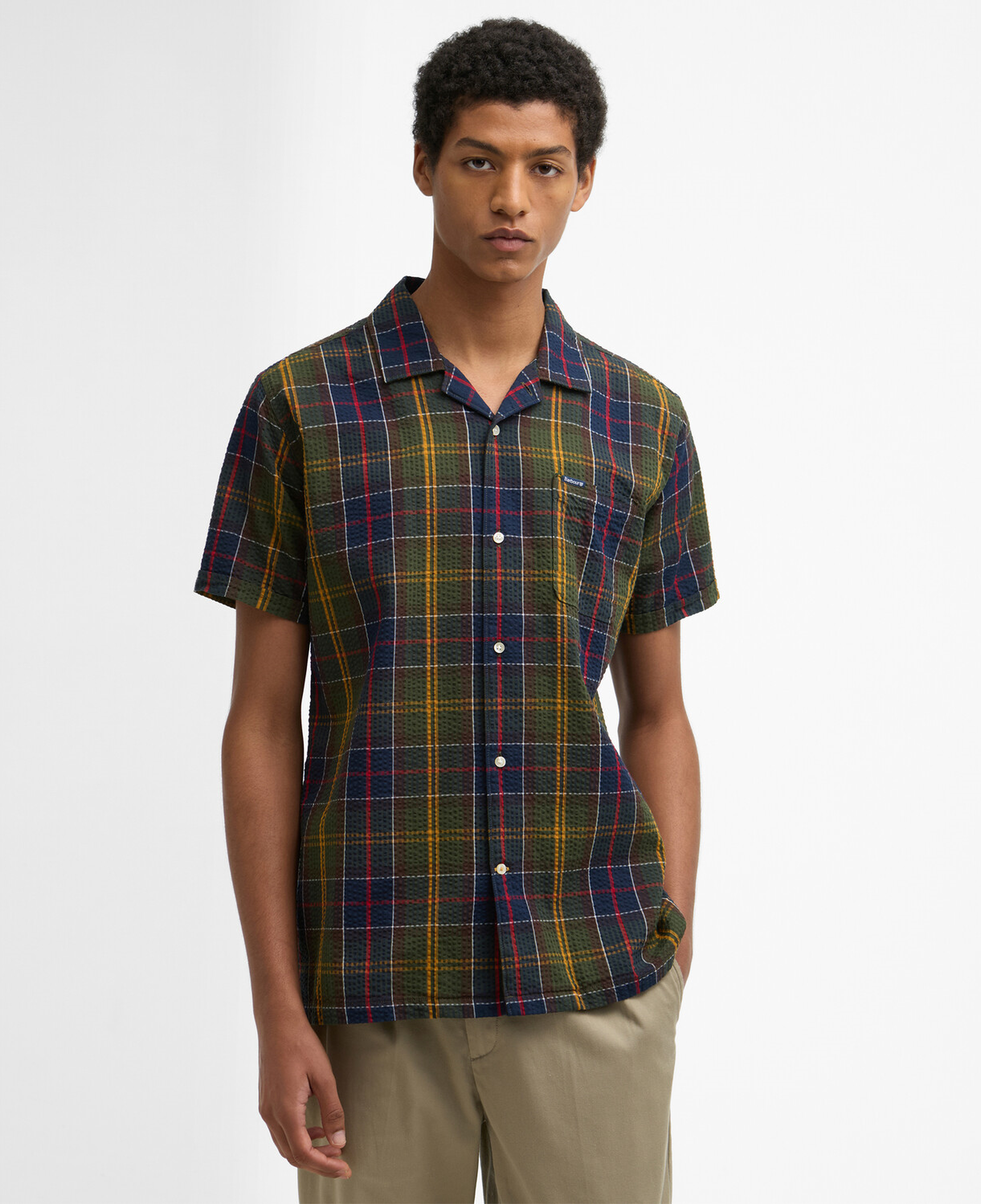 Barbour Clyde Seersucker Tartan Summer Fit Gömlek
