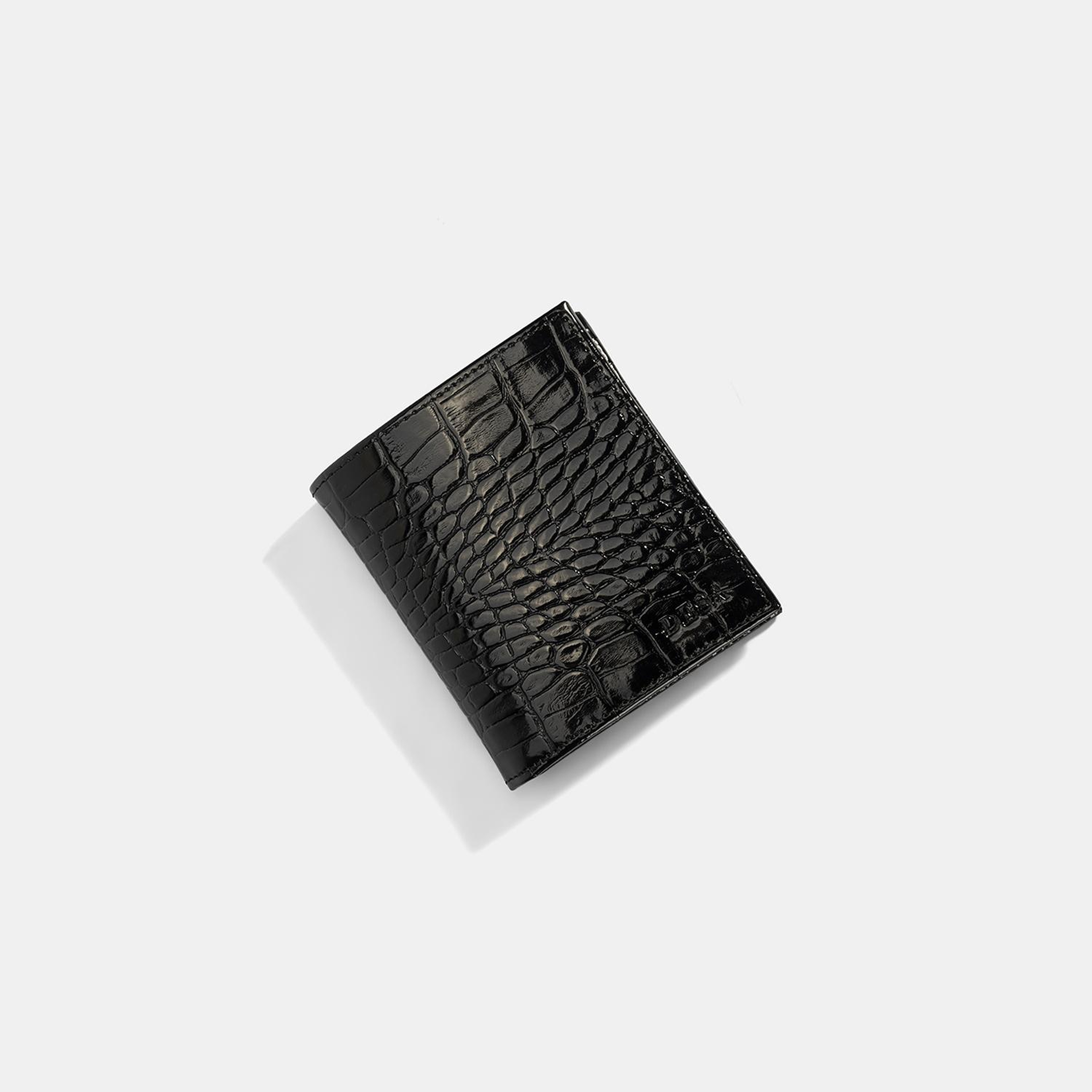 Kadın Siyah Baskılı Rugan Deri Cüzdan