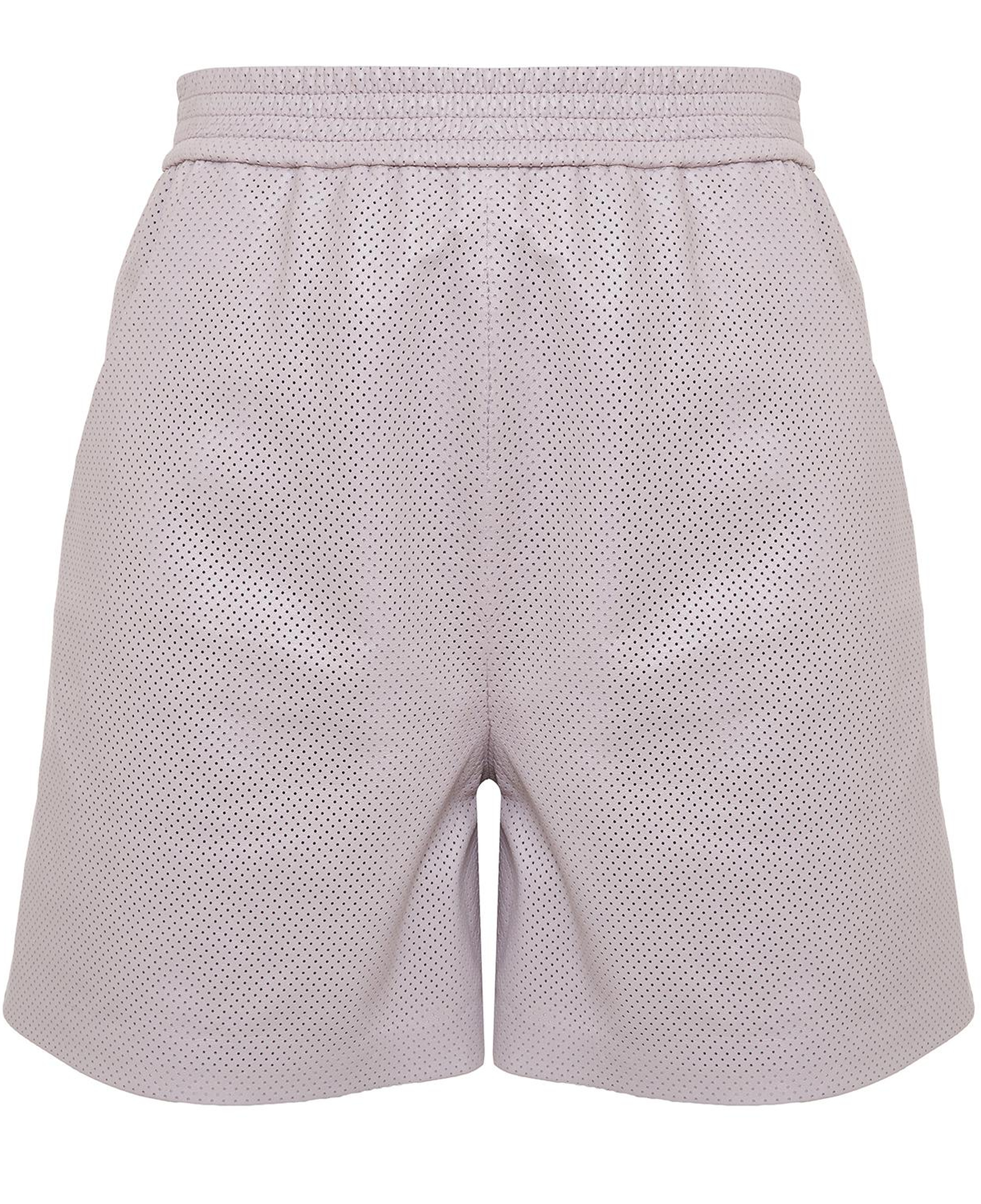 Ines Light Rose Kadın Yüksek Bel Perforeli Deri Şort