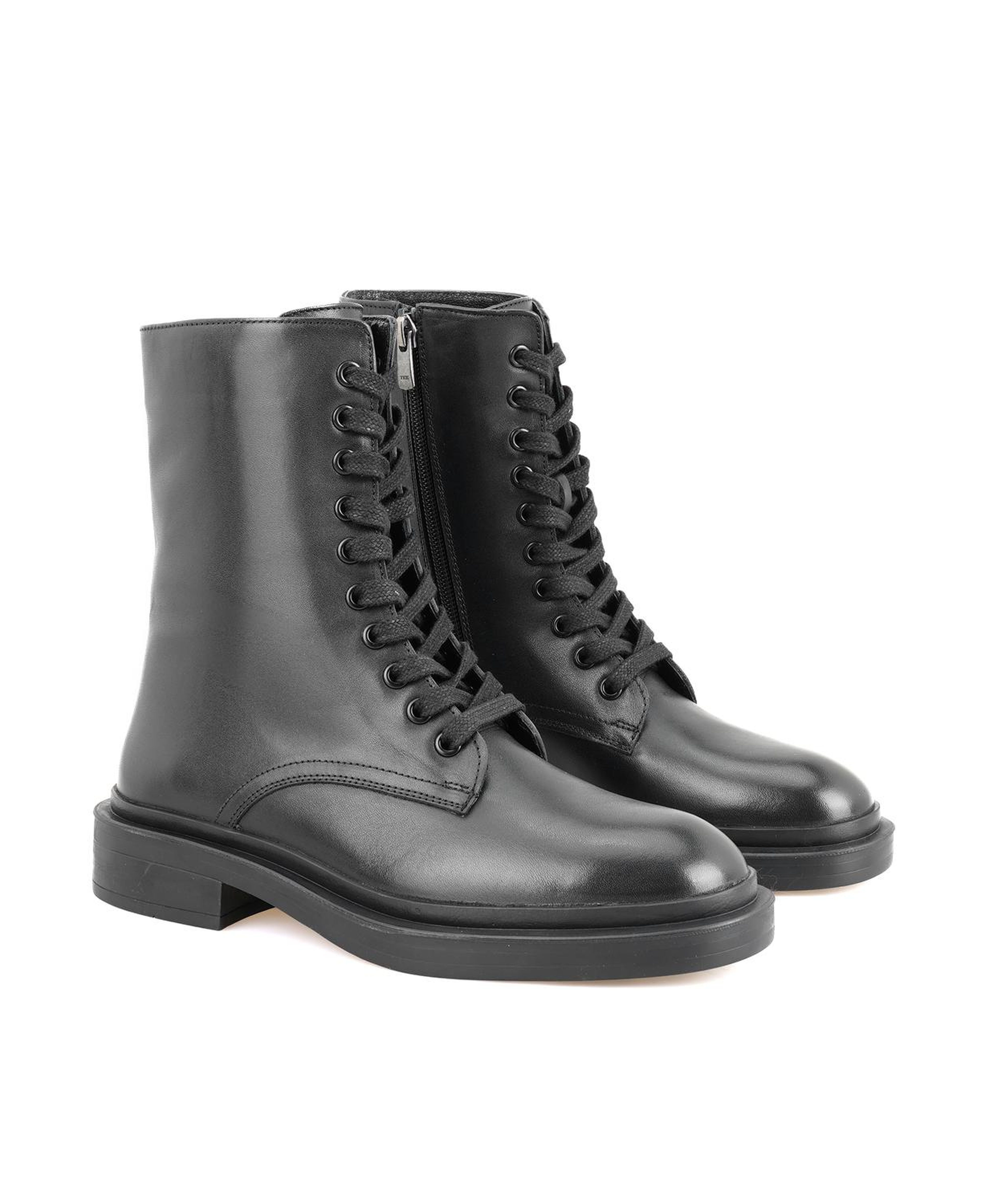 Juan Siyah Kadın Fermuarlı Deri Bot