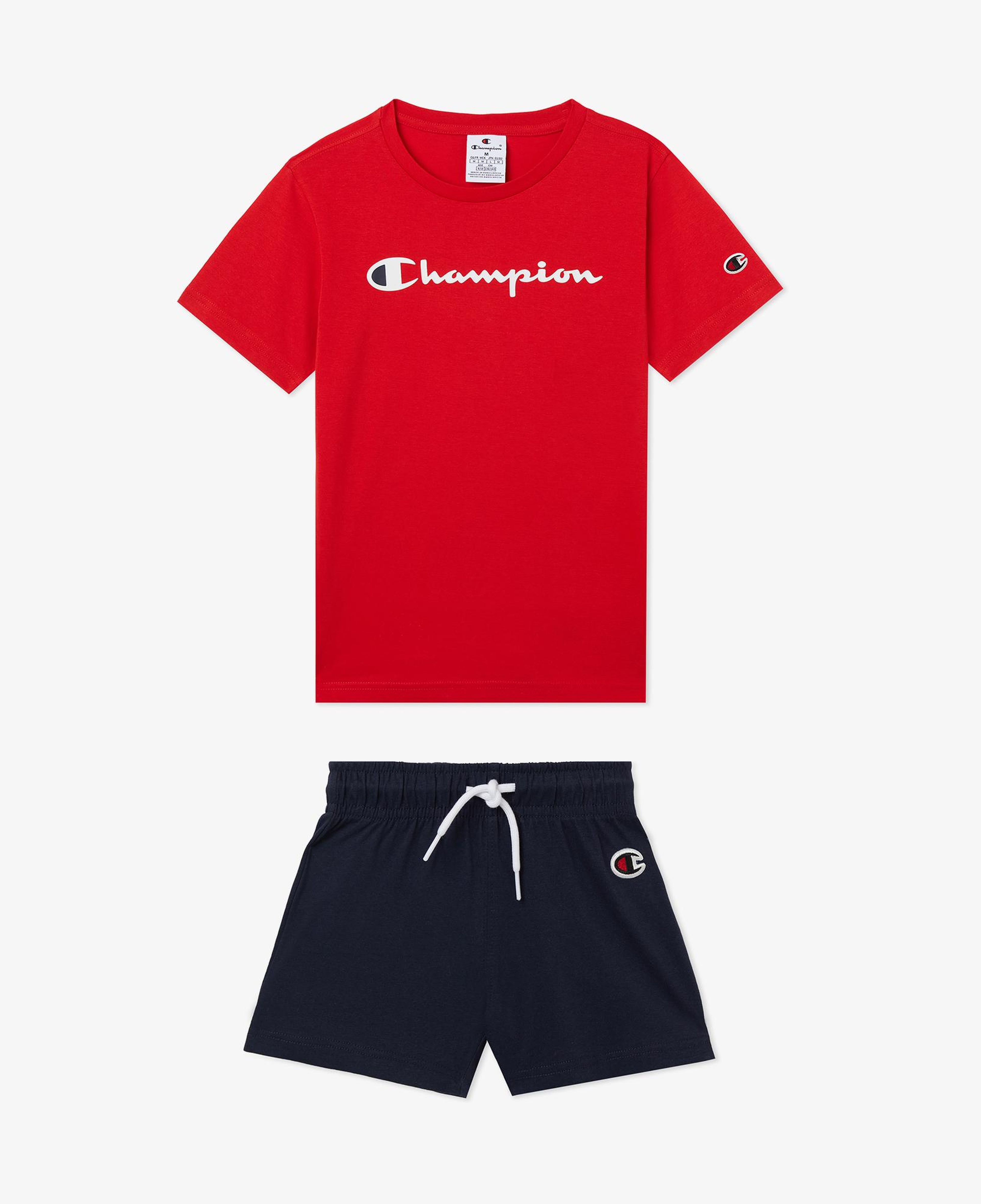 Champion Çocuk Kırmızı/Lacivert Şort Takımı