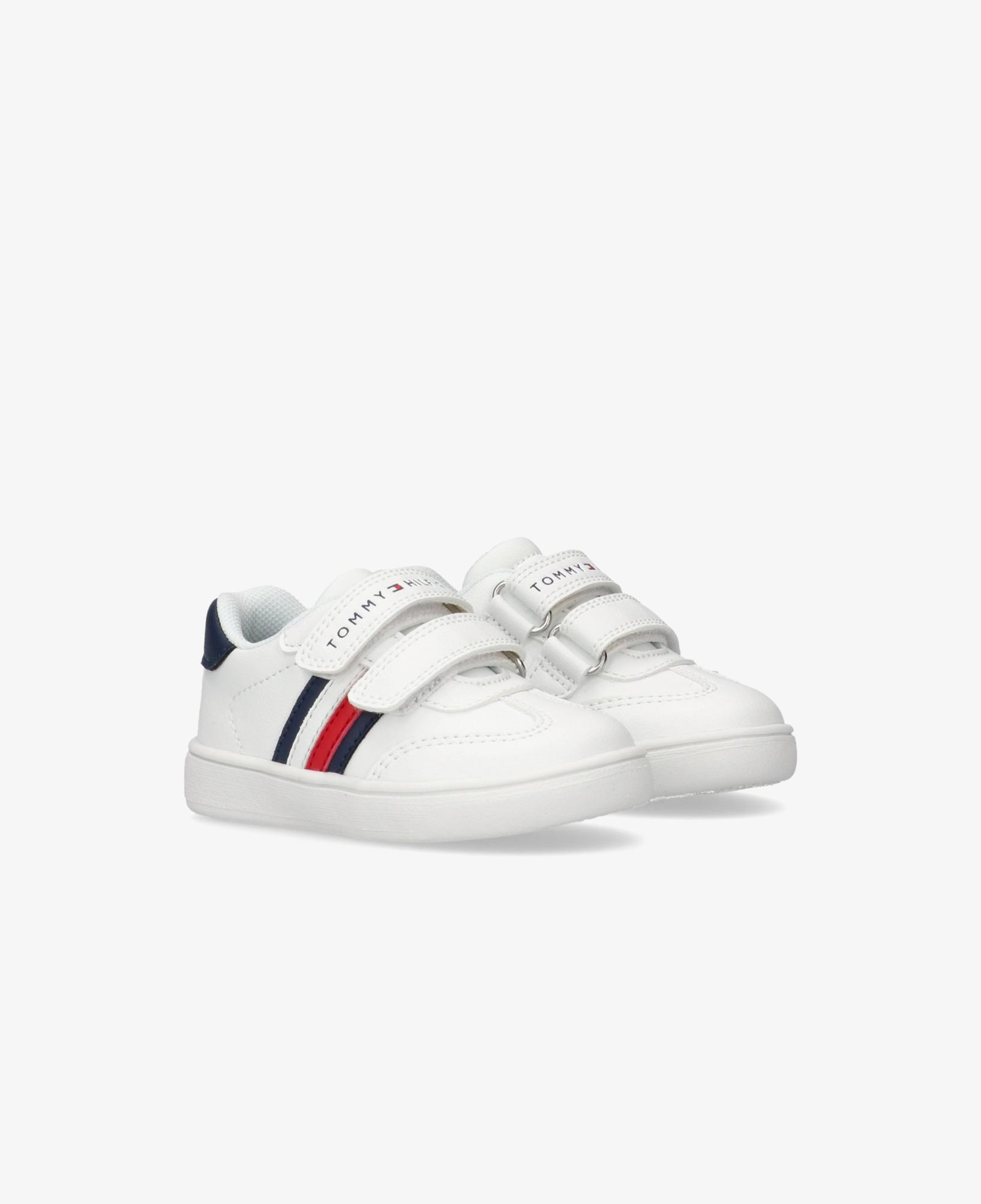 Tommy Hilfiger Flag and Hook Loop Bebek Beyaz Spor Ayakkabı