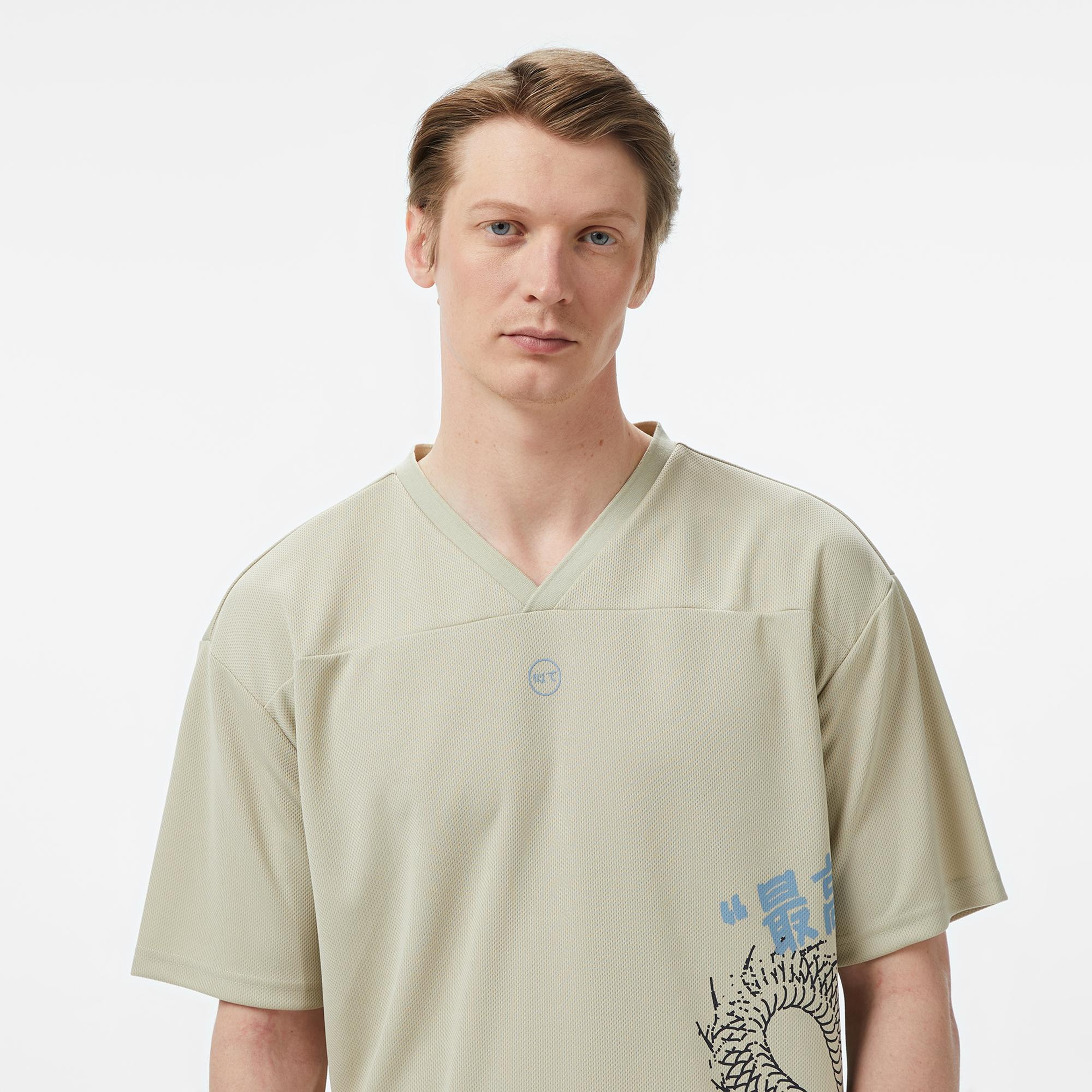 UNITED4 Regular Fit Erkek Krem T-Shirt
