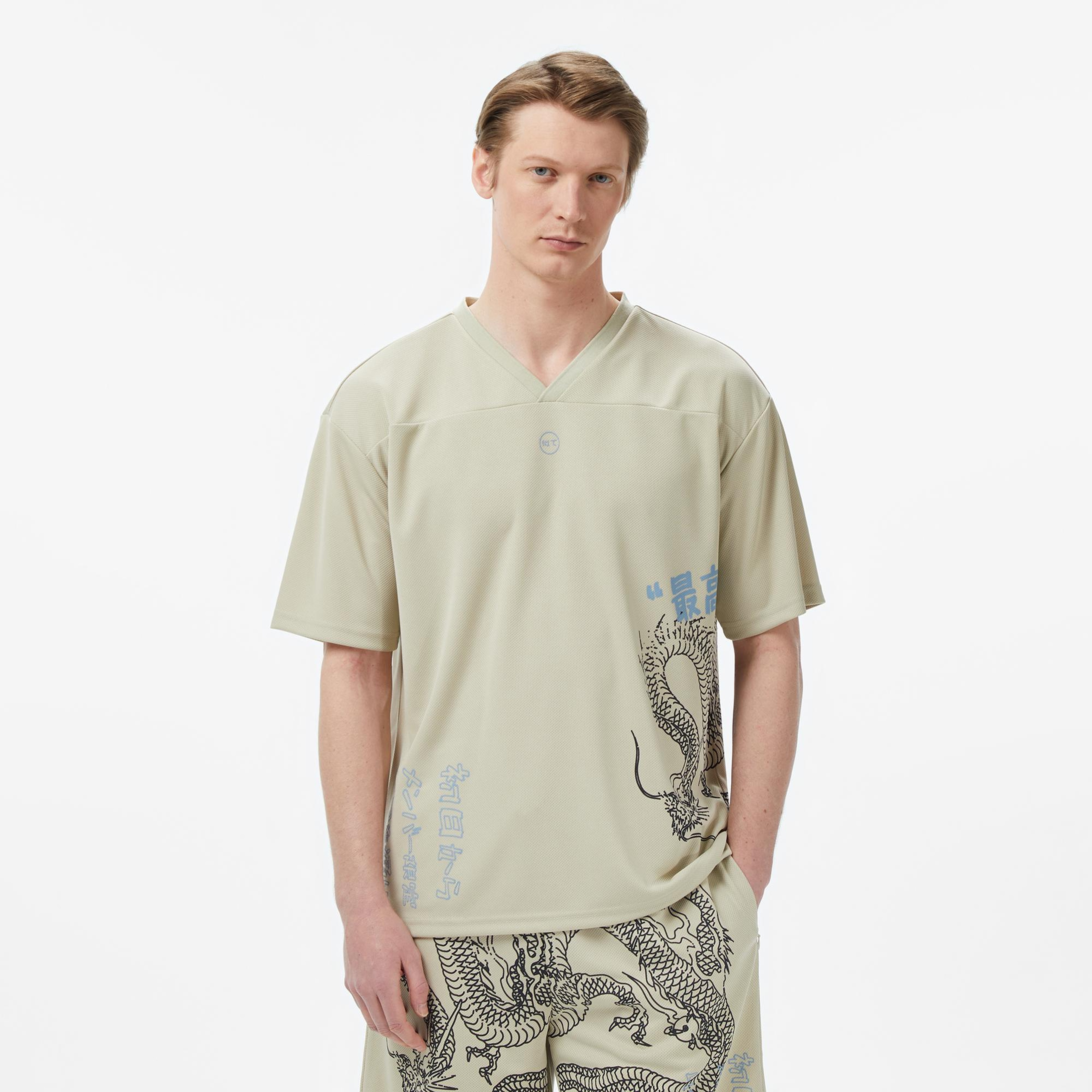 UNITED4 Regular Fit Erkek Krem T-Shirt