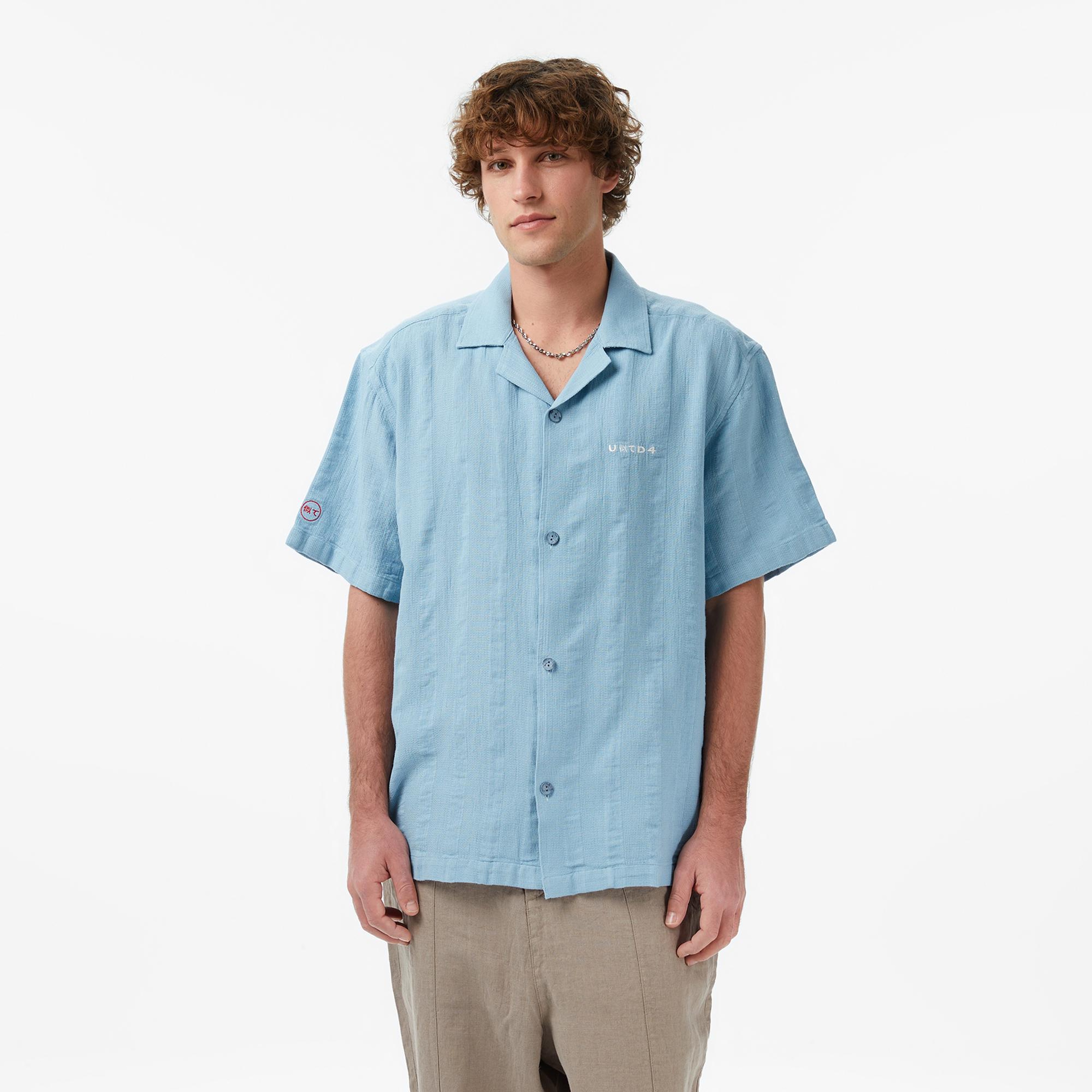 UNITED4 Comfort Fit Erkek Mavi Gömlek