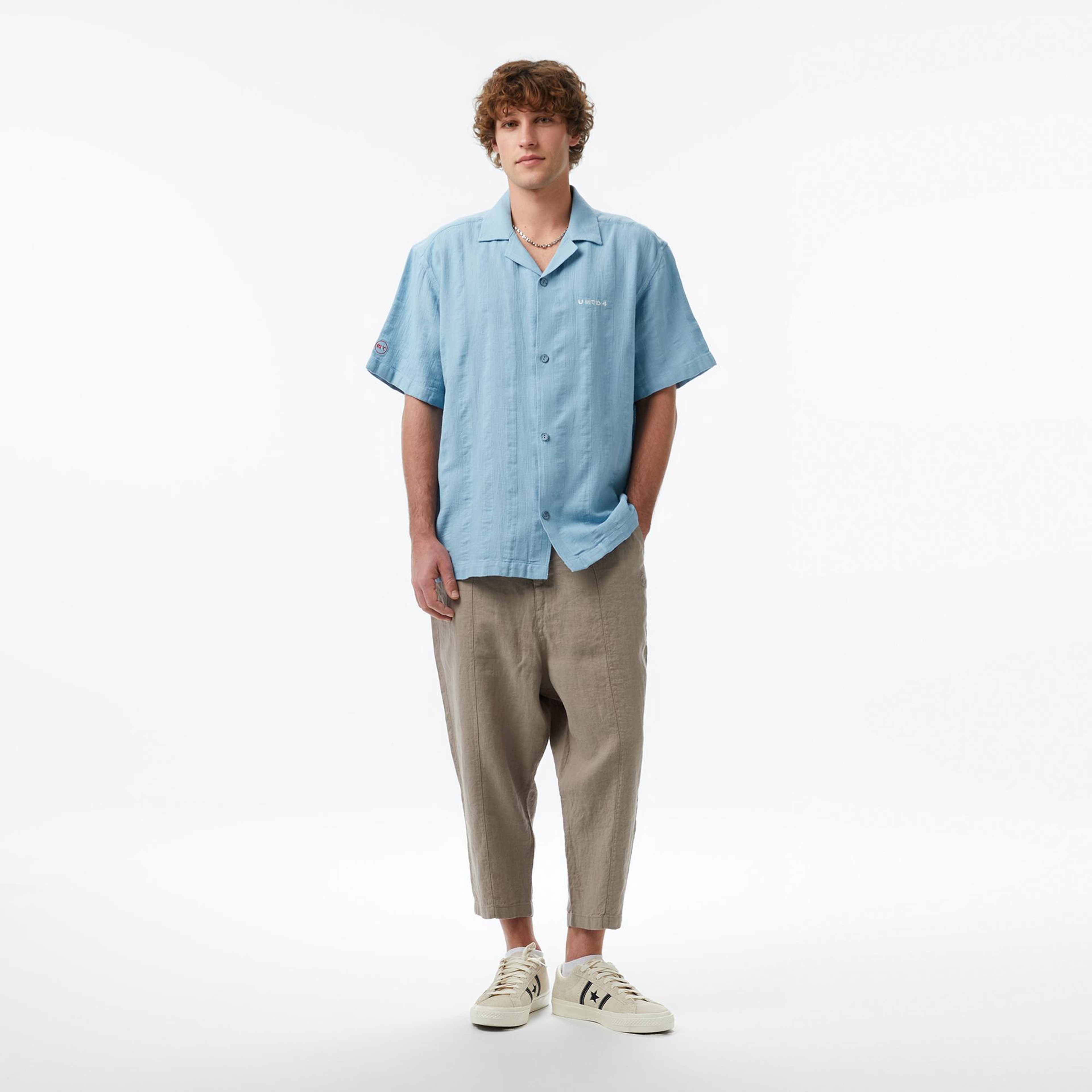 UNITED4 Comfort Fit Erkek Mavi Gömlek