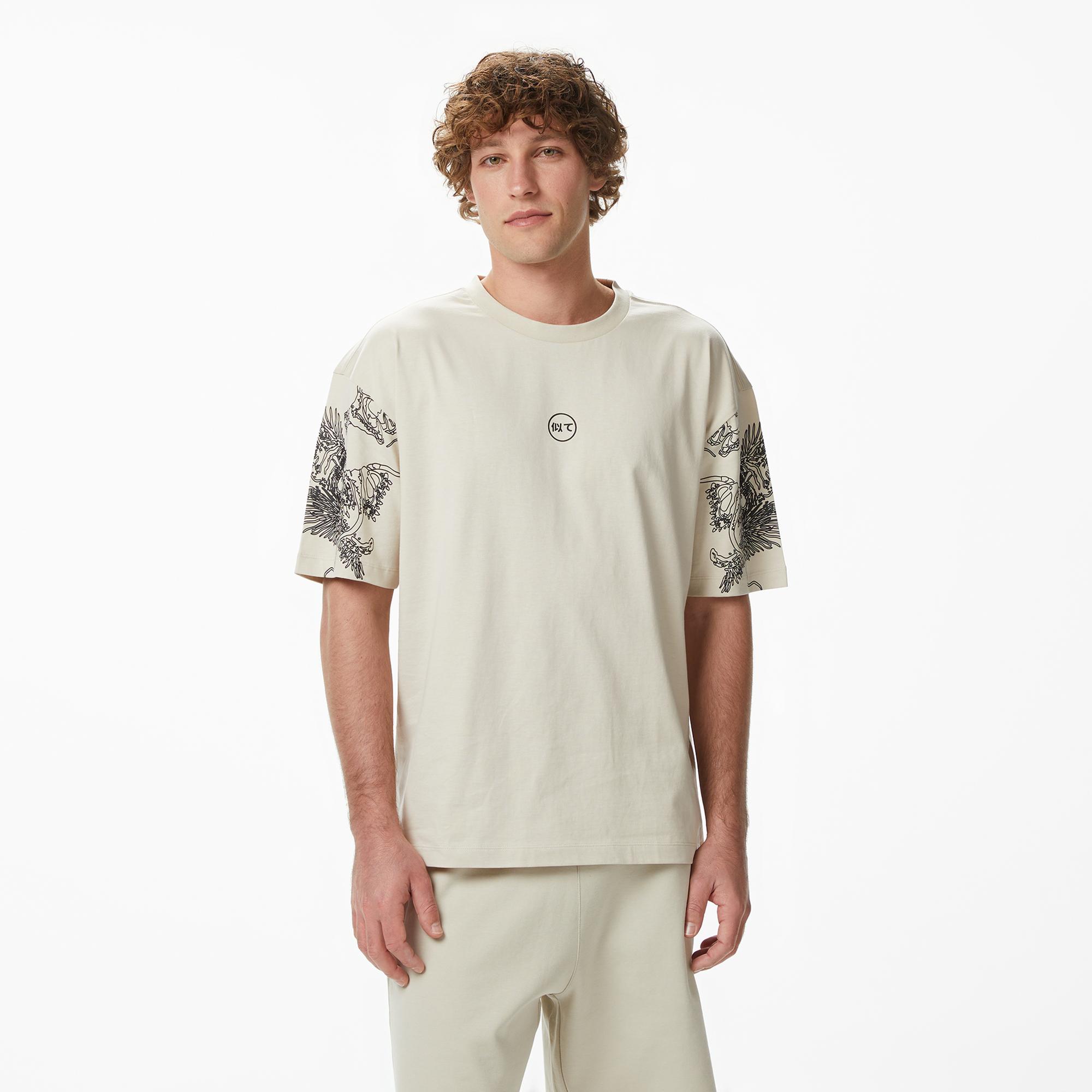 UNITED4 Regular Fit Erkek Krem T-Shirt