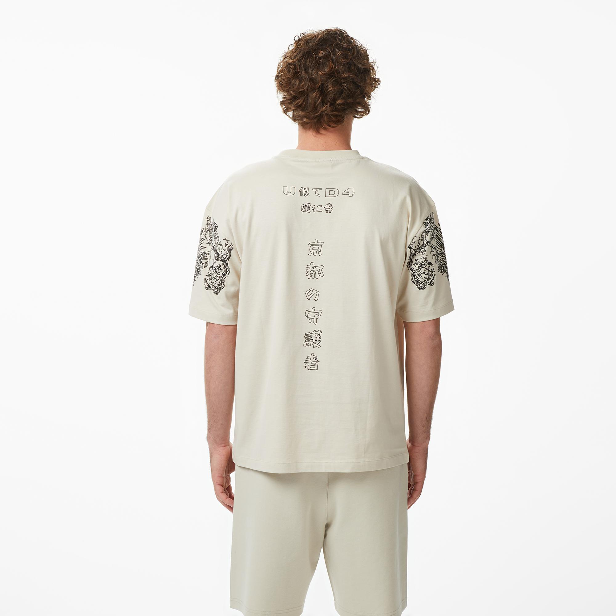 UNITED4 Regular Fit Erkek Krem T-Shirt