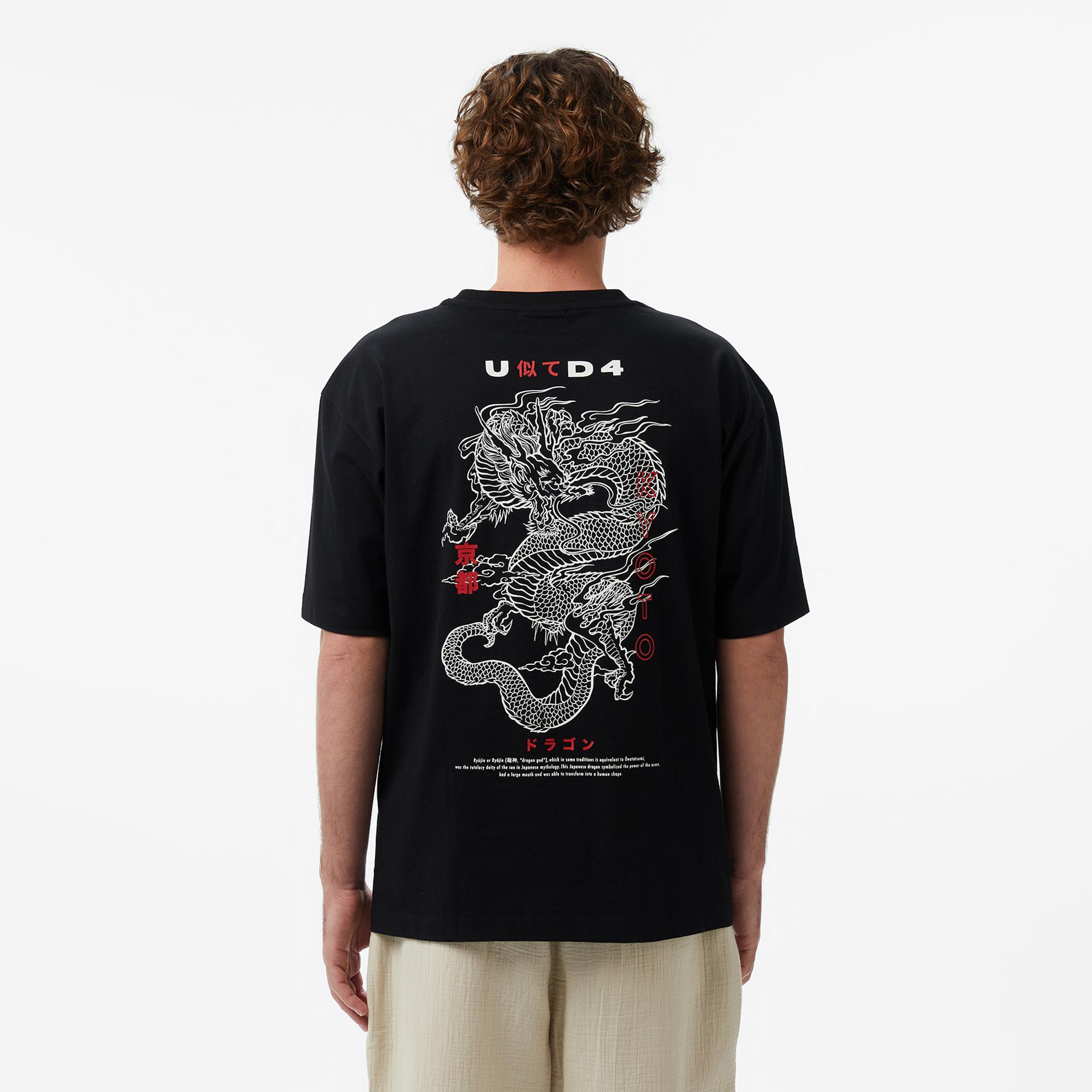 UNITED4 Regular Fit Erkek Siyah T-Shirt