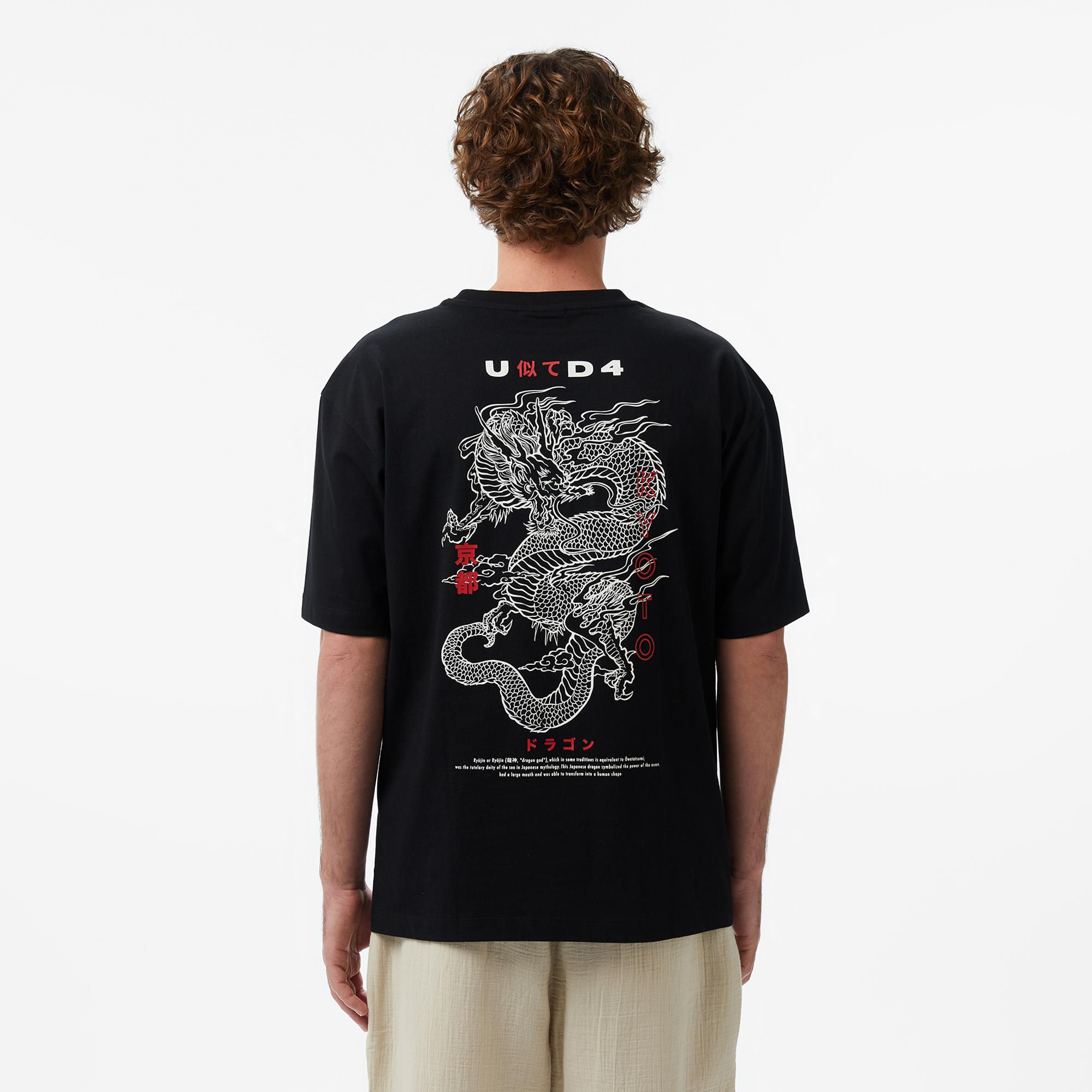 UNITED4 Regular Fit Erkek Siyah T-Shirt