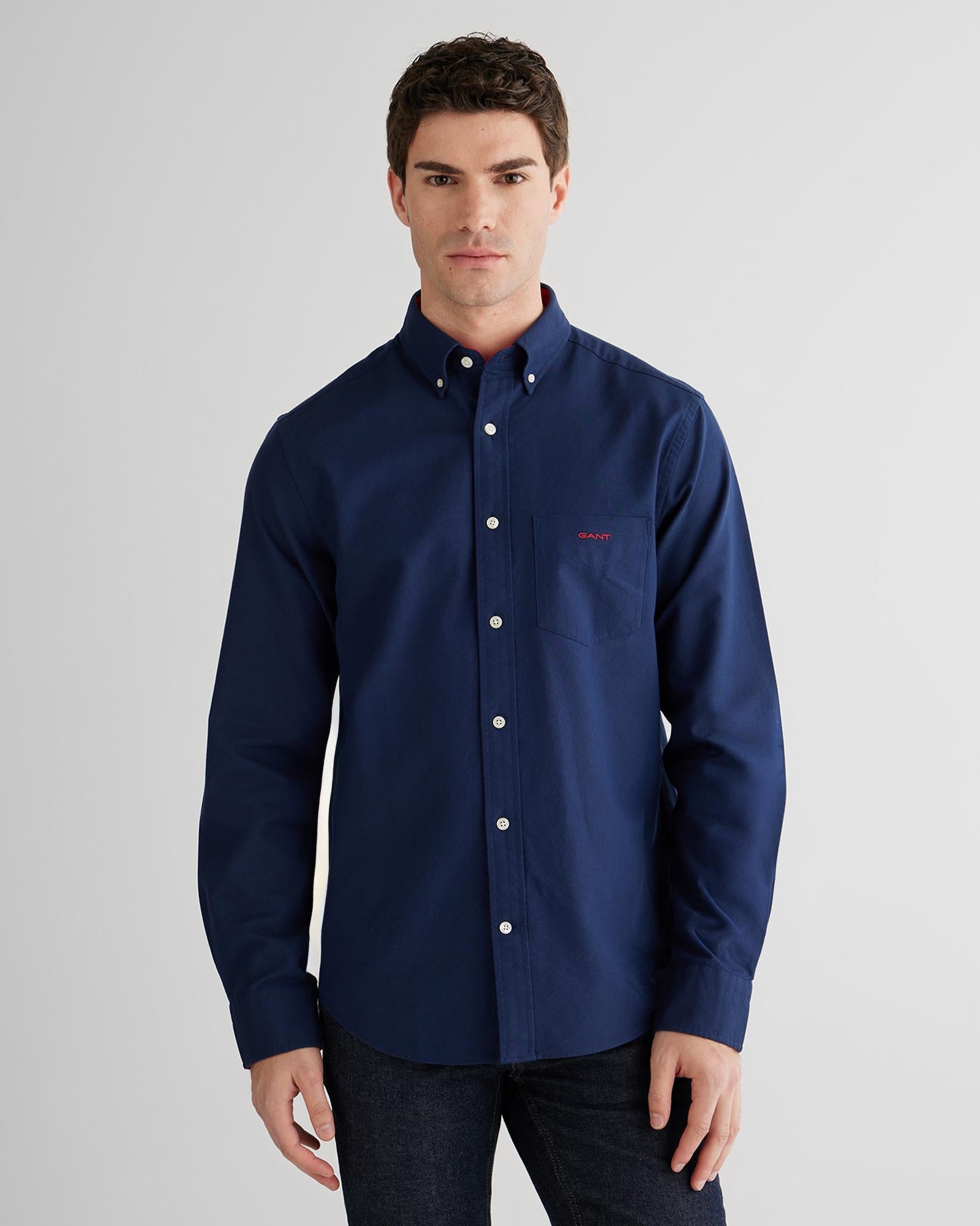 GANT Erkek Lacivert Regular Fit Oxford Gömlek