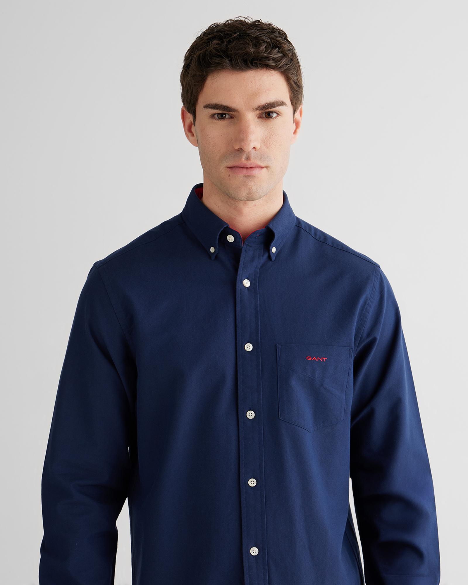 GANT Erkek Lacivert Regular Fit Oxford Gömlek