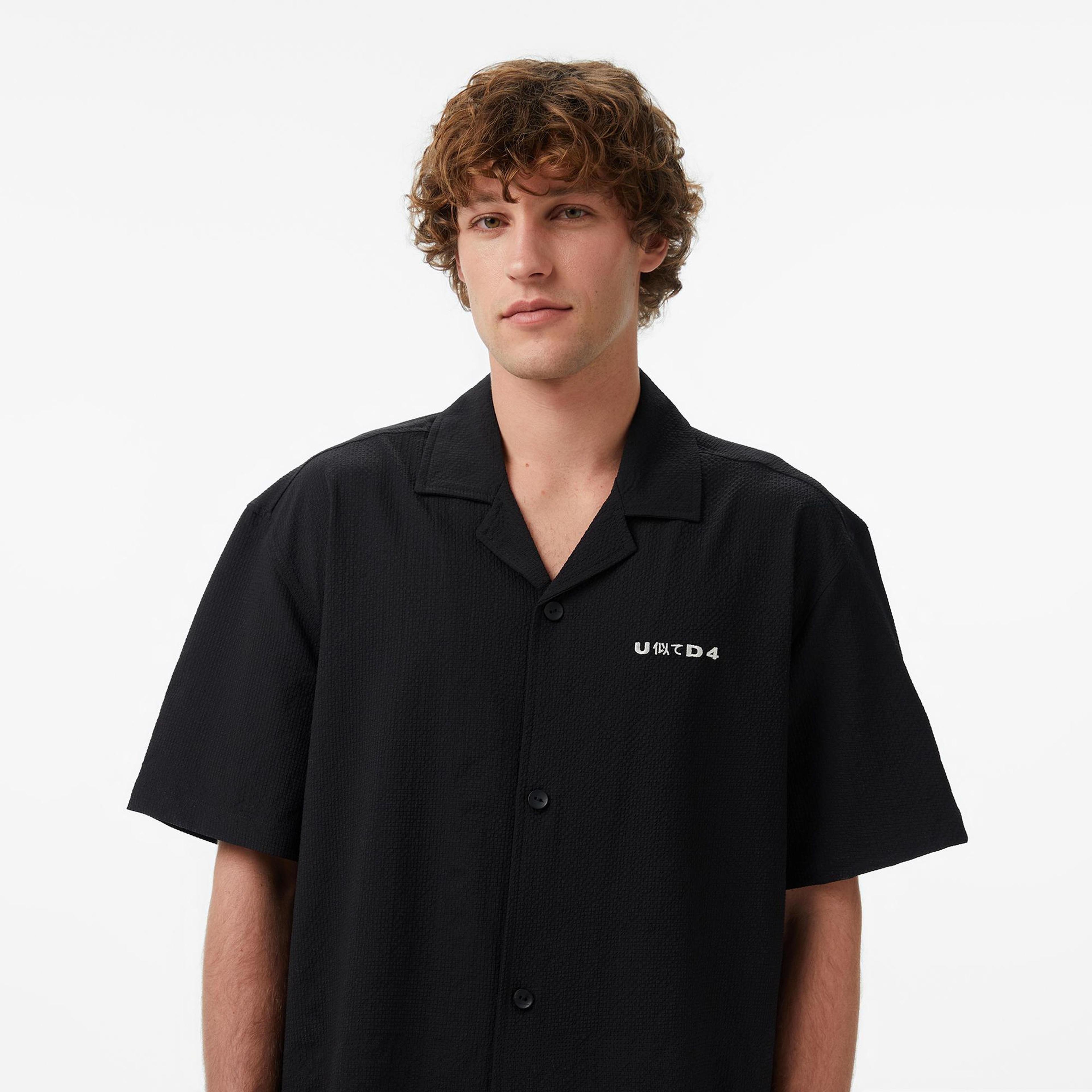 UNITED4 Comfort Fit Erkek Siyah Gömlek
