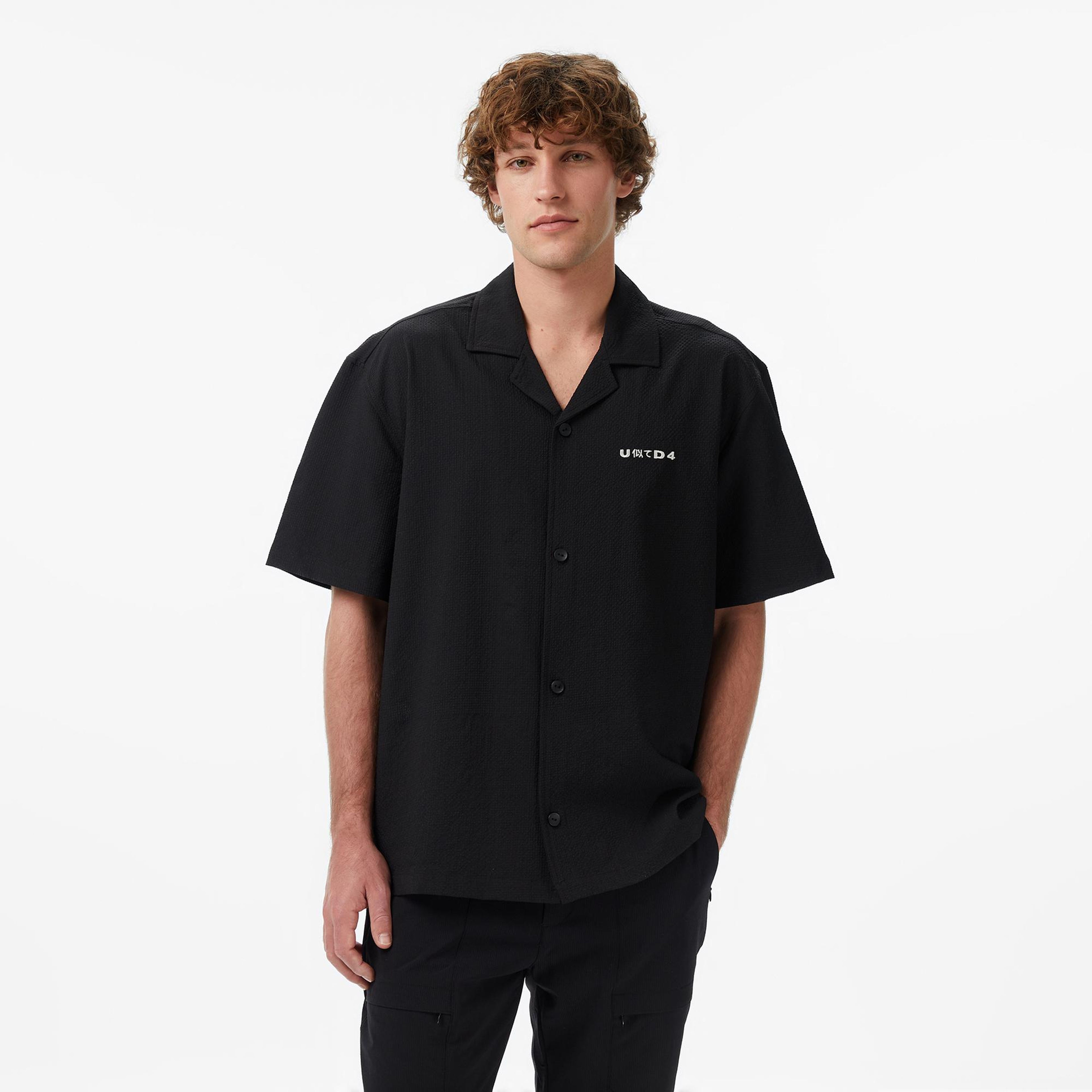 UNITED4 Comfort Fit Erkek Siyah Gömlek