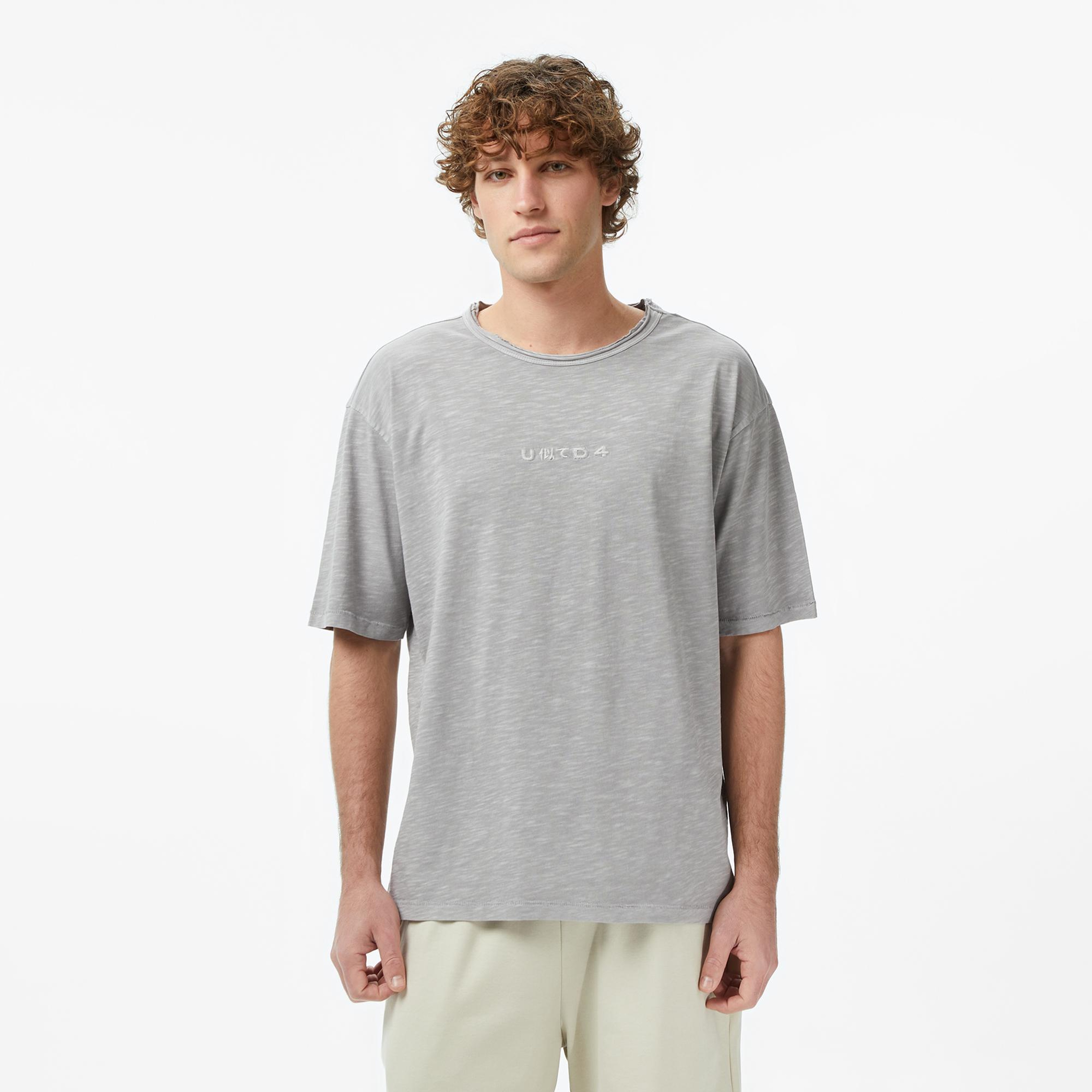 UNITED4 Regular Fit Erkek Gri T-Shirt
