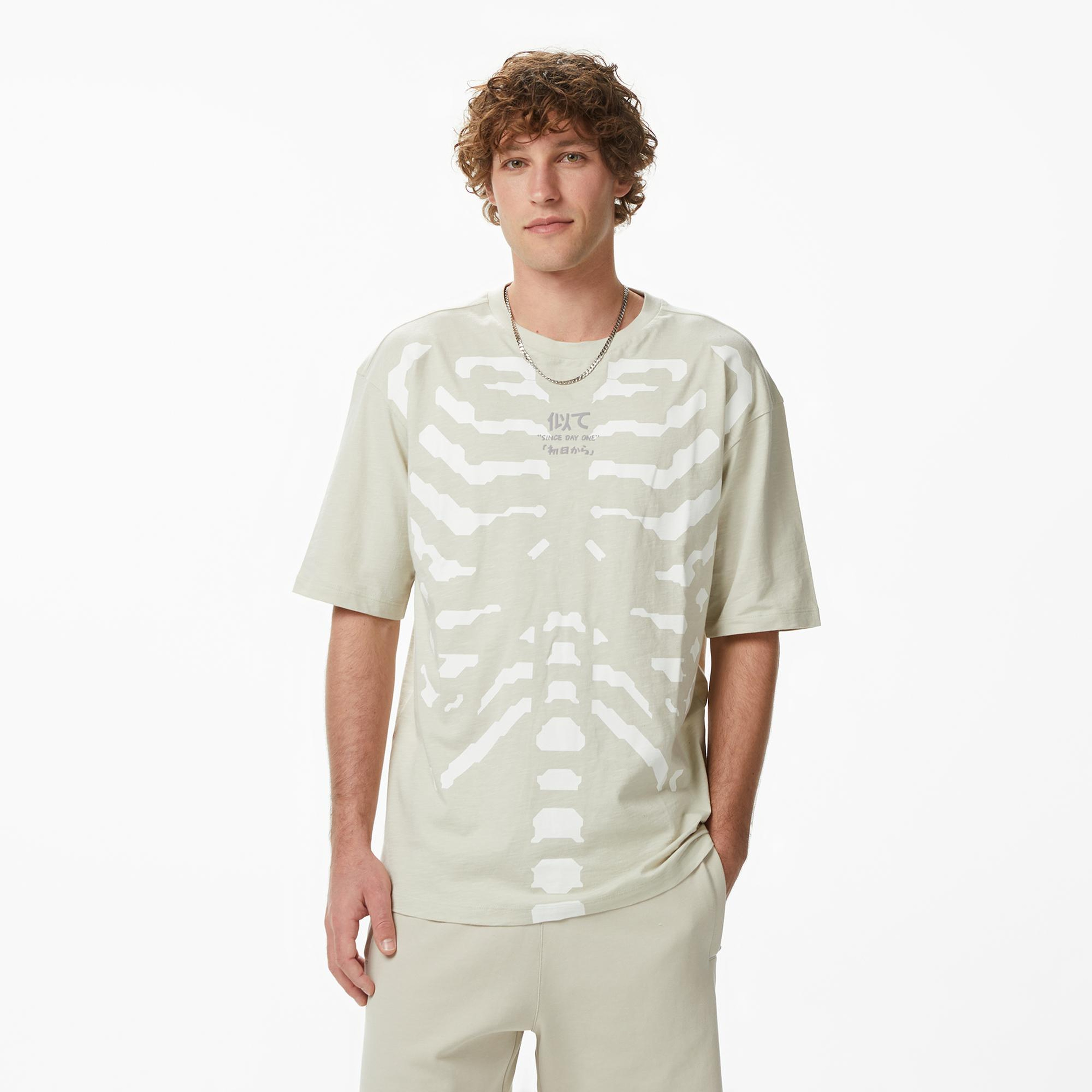 UNITED4 Regular Fit Erkek Krem T-Shirt