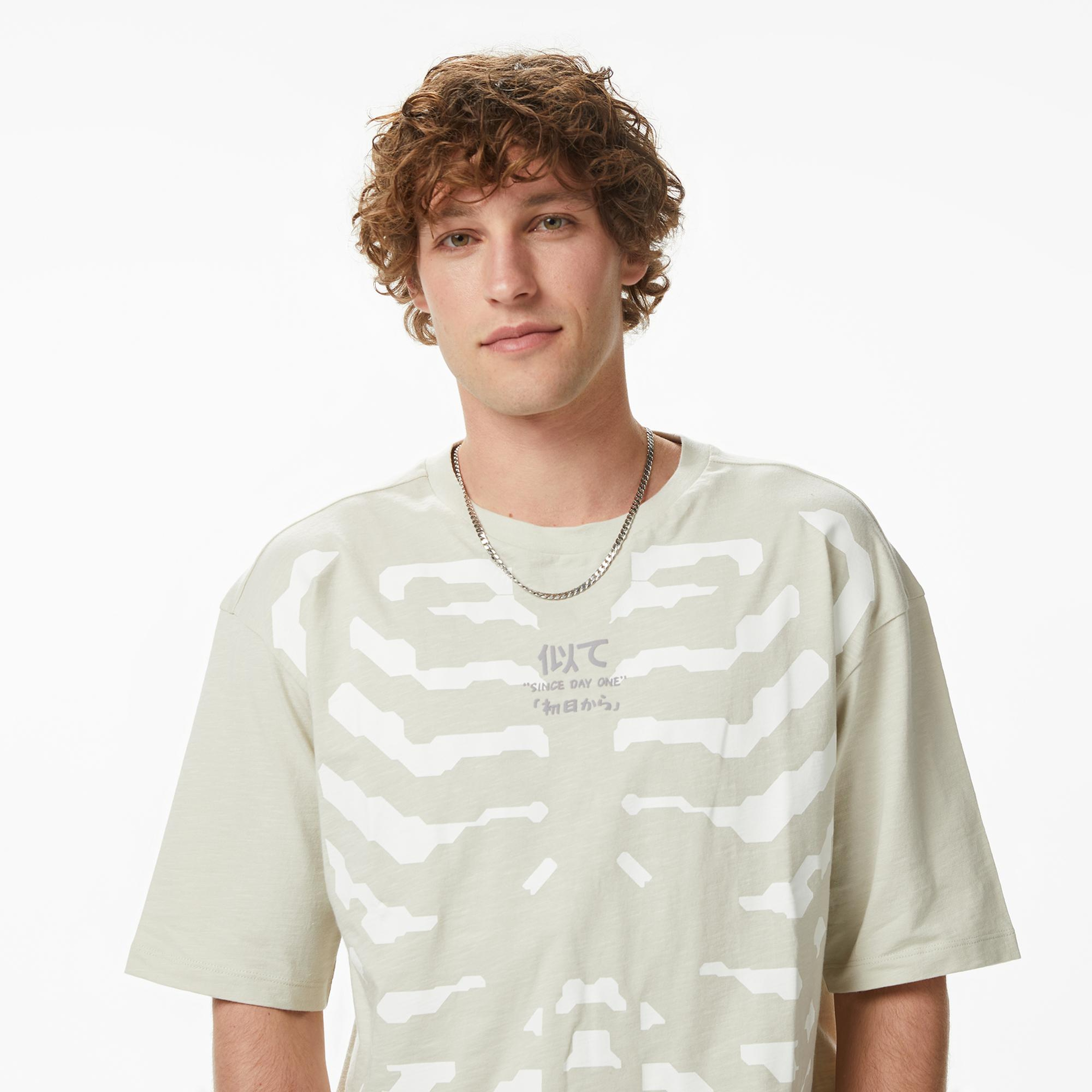 UNITED4 Regular Fit Erkek Krem T-Shirt