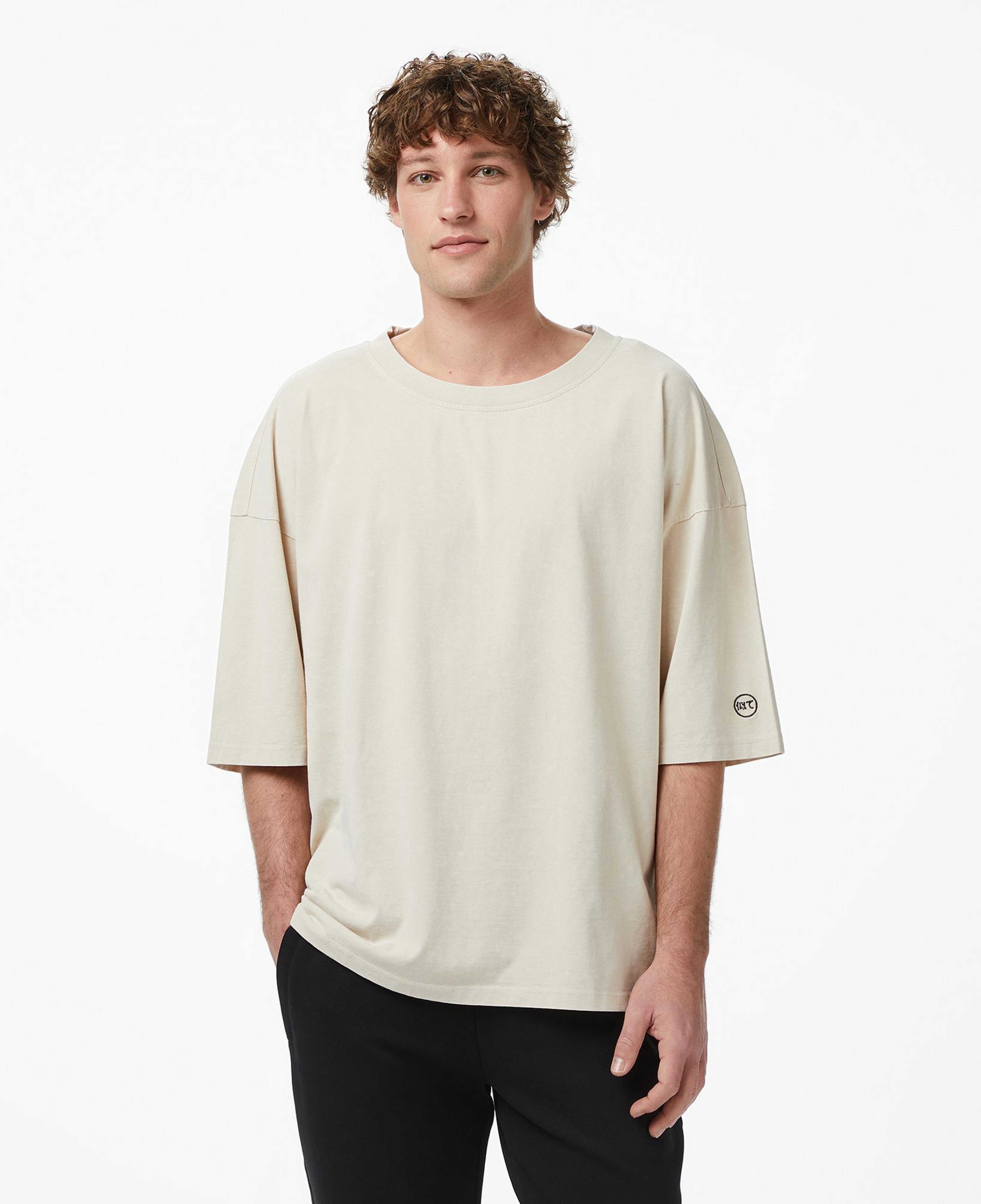 UNITED4 Oversize Fit Erkek Krem T-Shirt