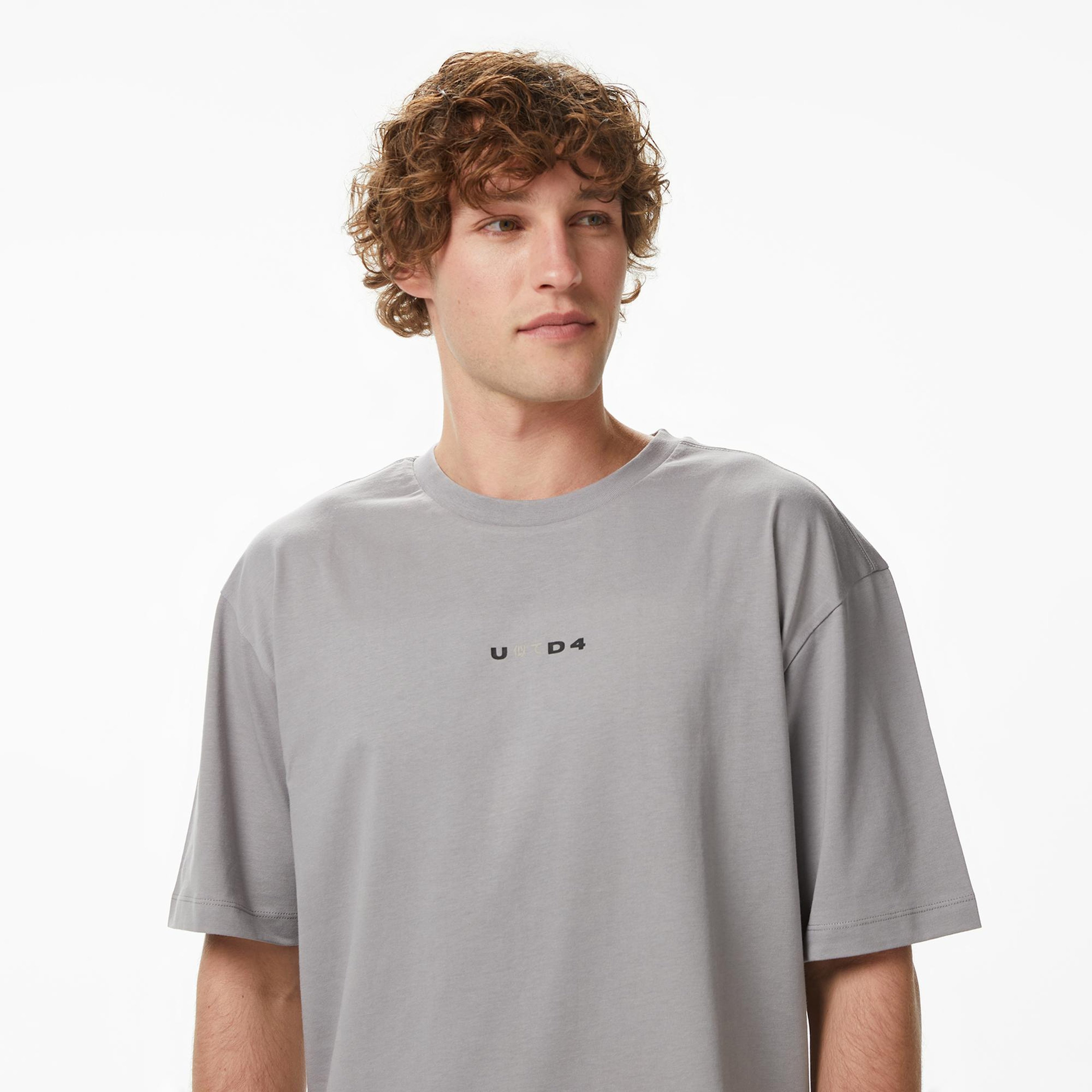 UNITED4 Regular Fit Erkek Gri T-Shirt