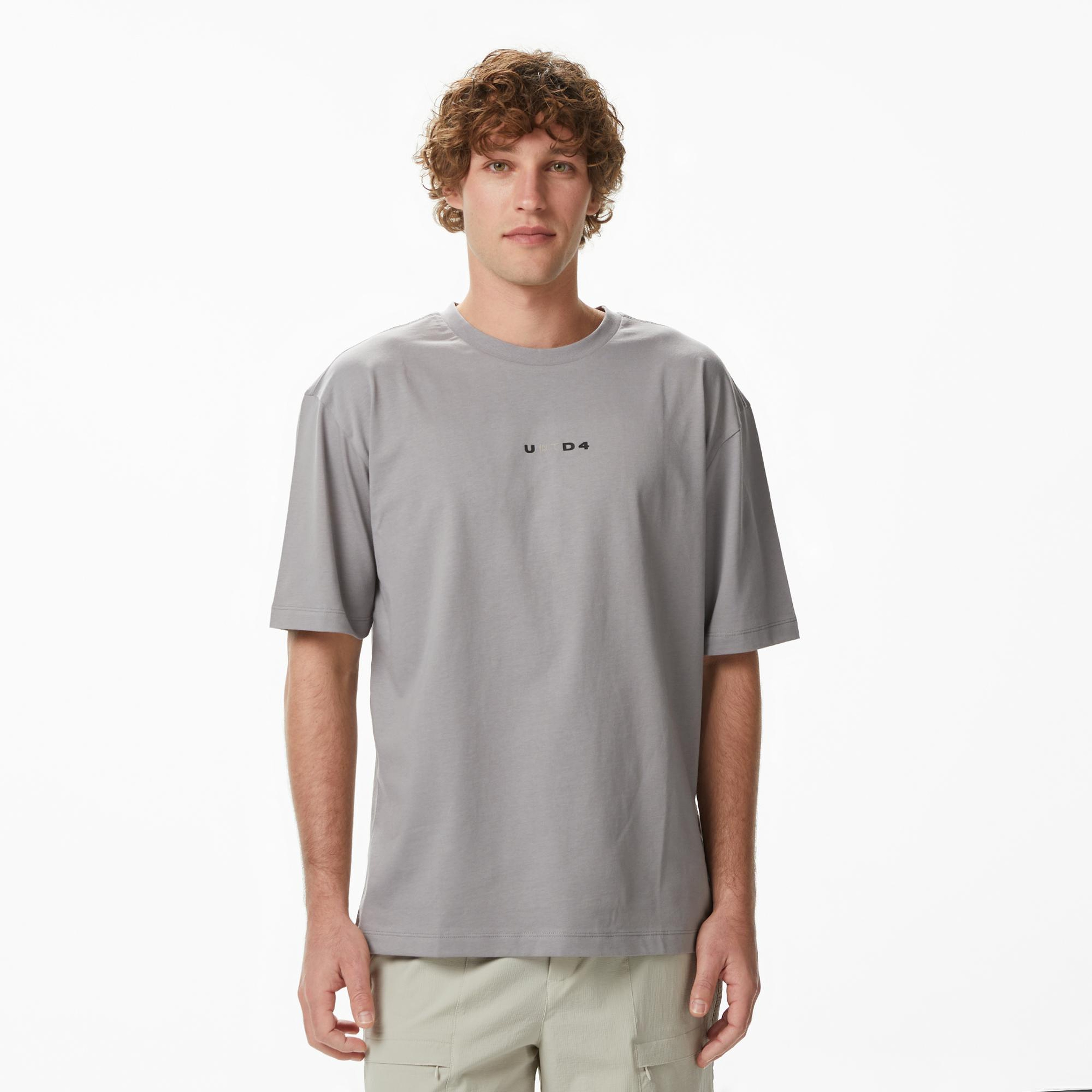 UNITED4 Regular Fit Erkek Gri T-Shirt