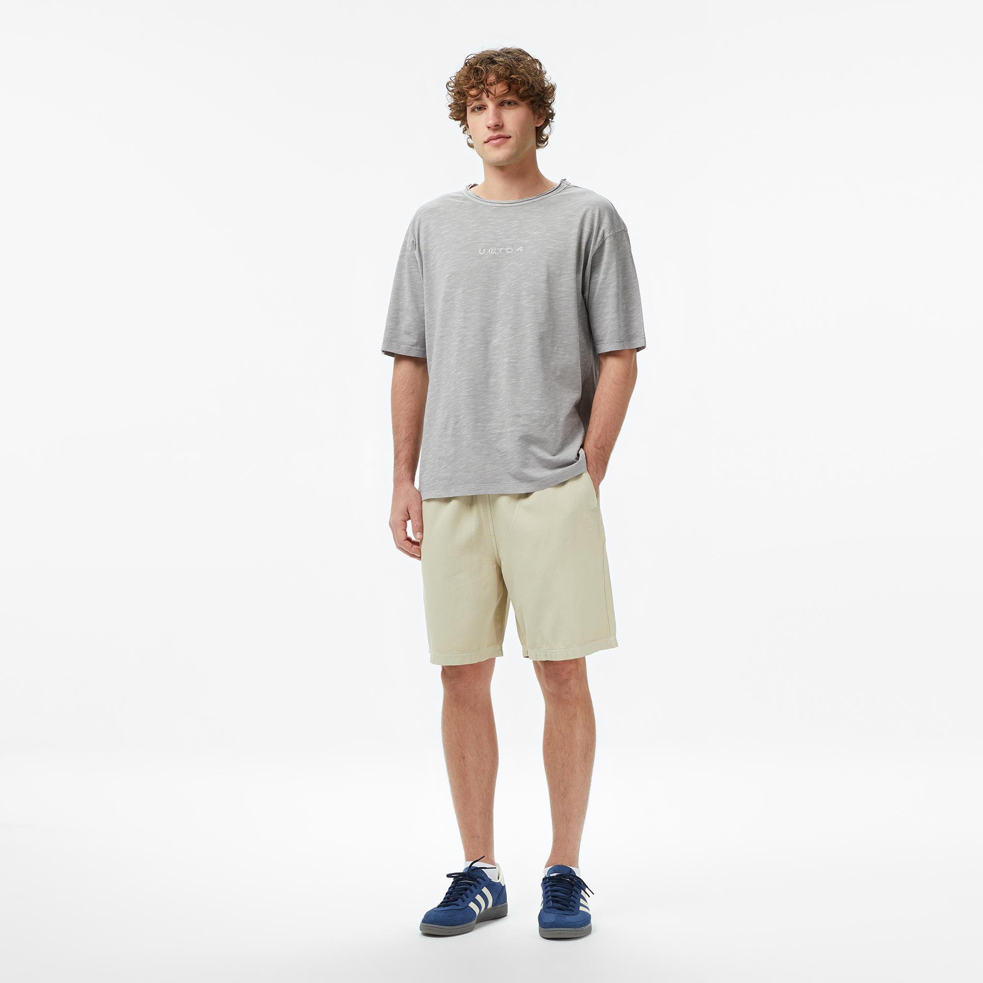 UNITED4 Regular Fit Erkek Krem Şort