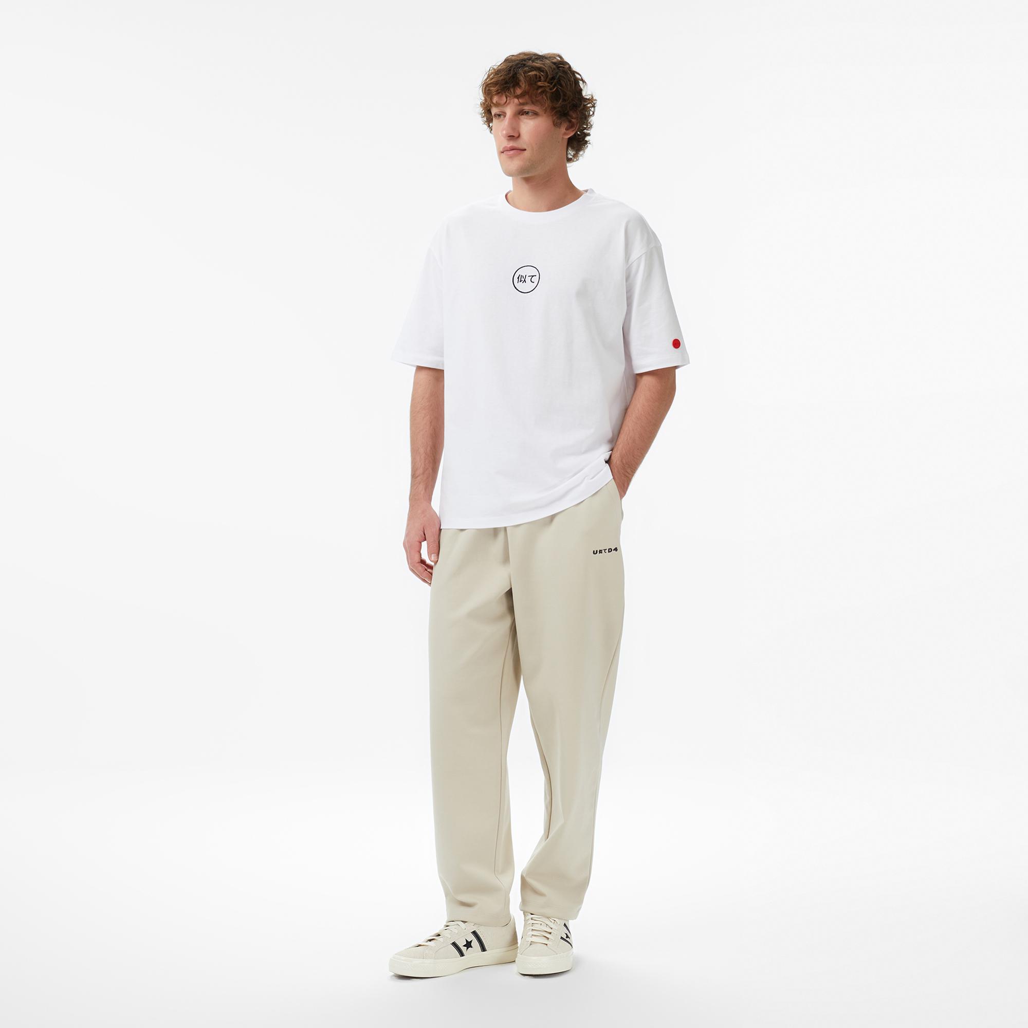 UNITED4 Regular Fit Erkek Beyaz T-Shirt