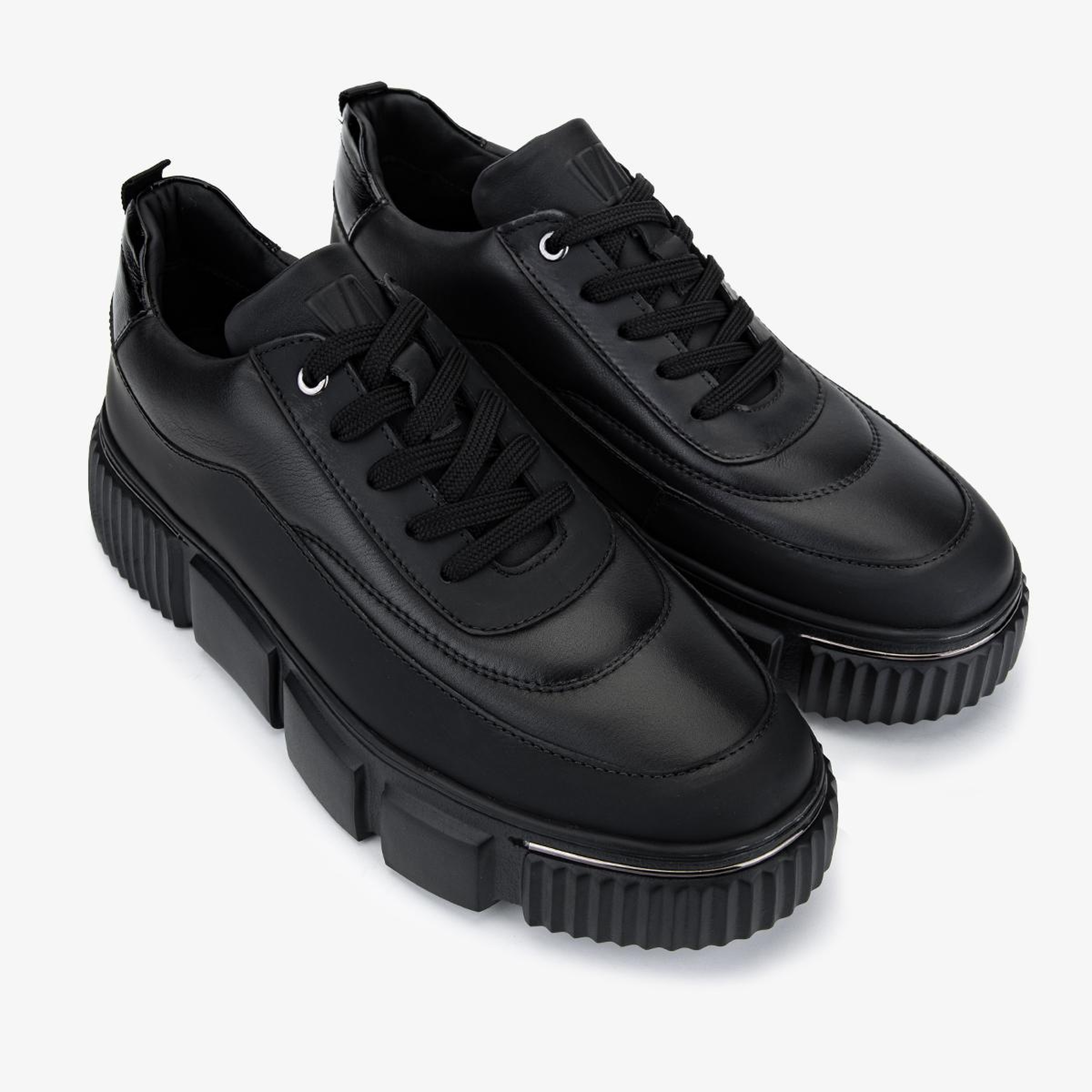 Valmenti Erkek Hakiki Deri Siyah Sneakers & Spor Ayakkabı