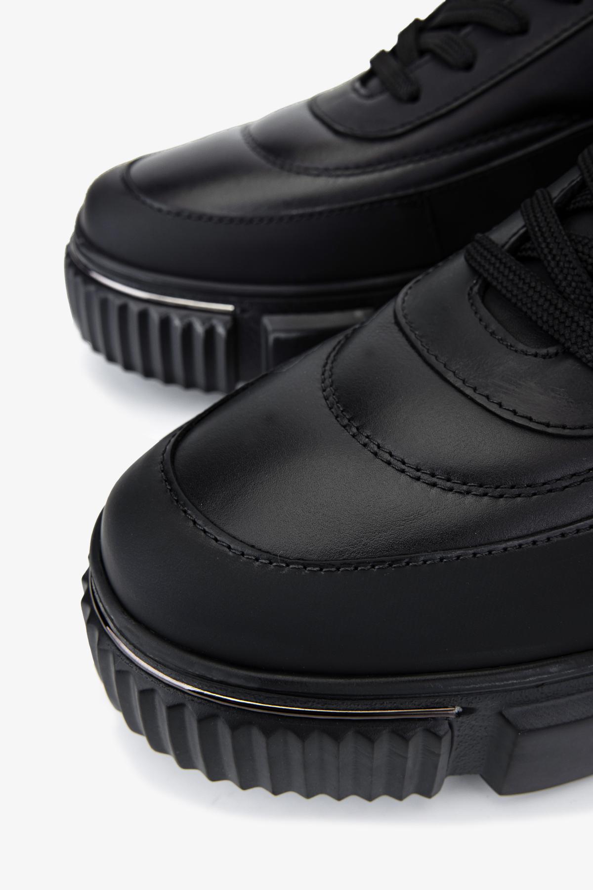 Valmenti Erkek Hakiki Deri Siyah Sneakers & Spor Ayakkabı